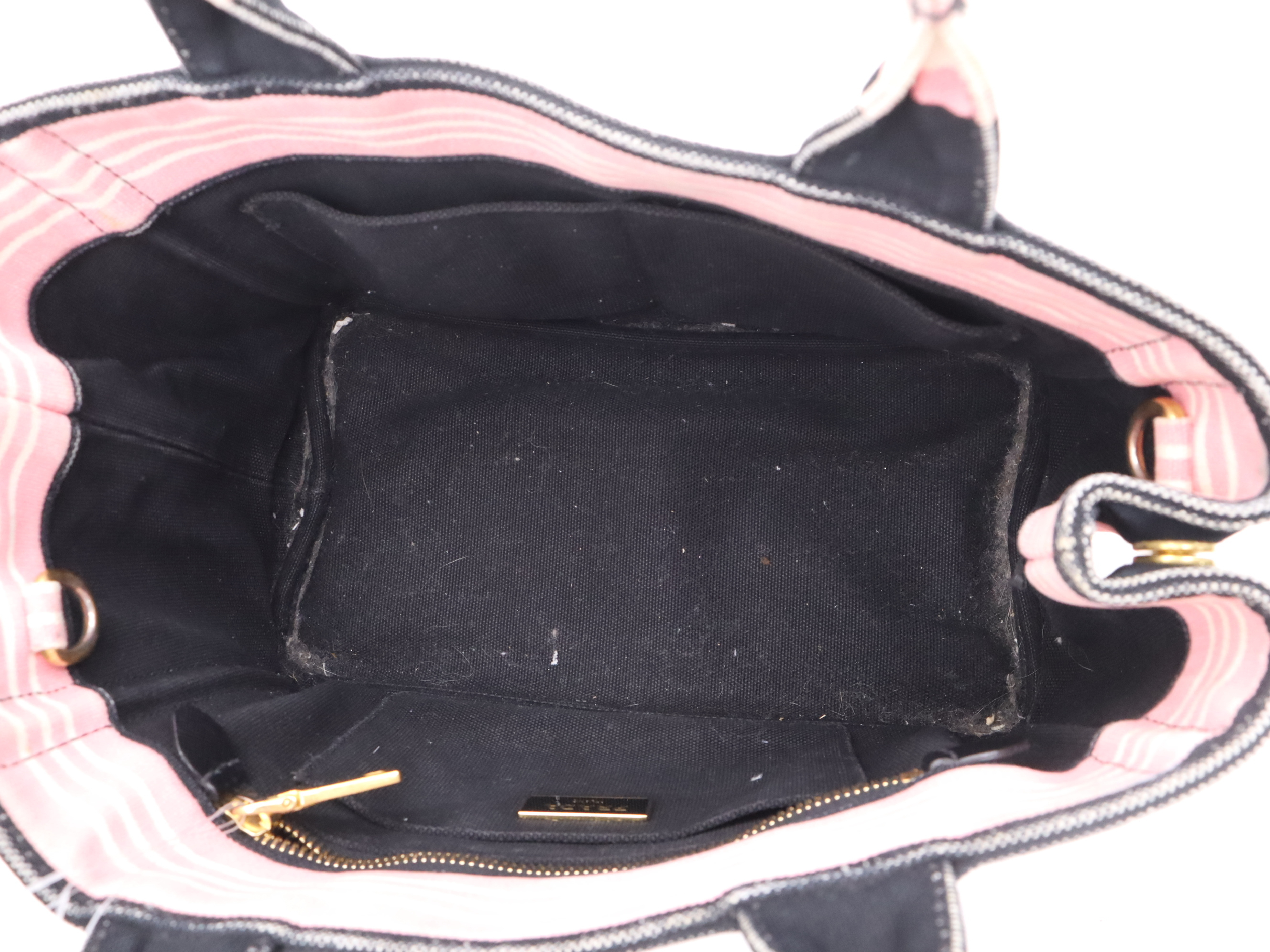 Denim Canapa Mini Tote Bag in Pink with Gold Hardware and Shoulder Strap — view 13