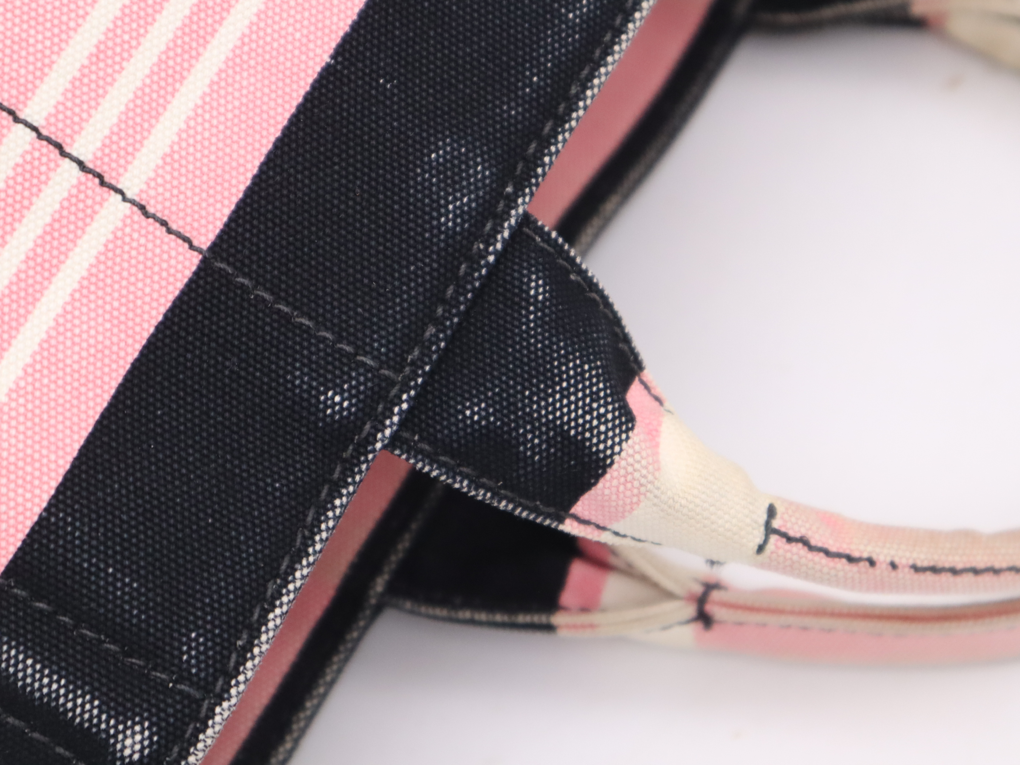Denim Canapa Mini Tote Bag in Pink with Gold Hardware and Shoulder Strap — view 7