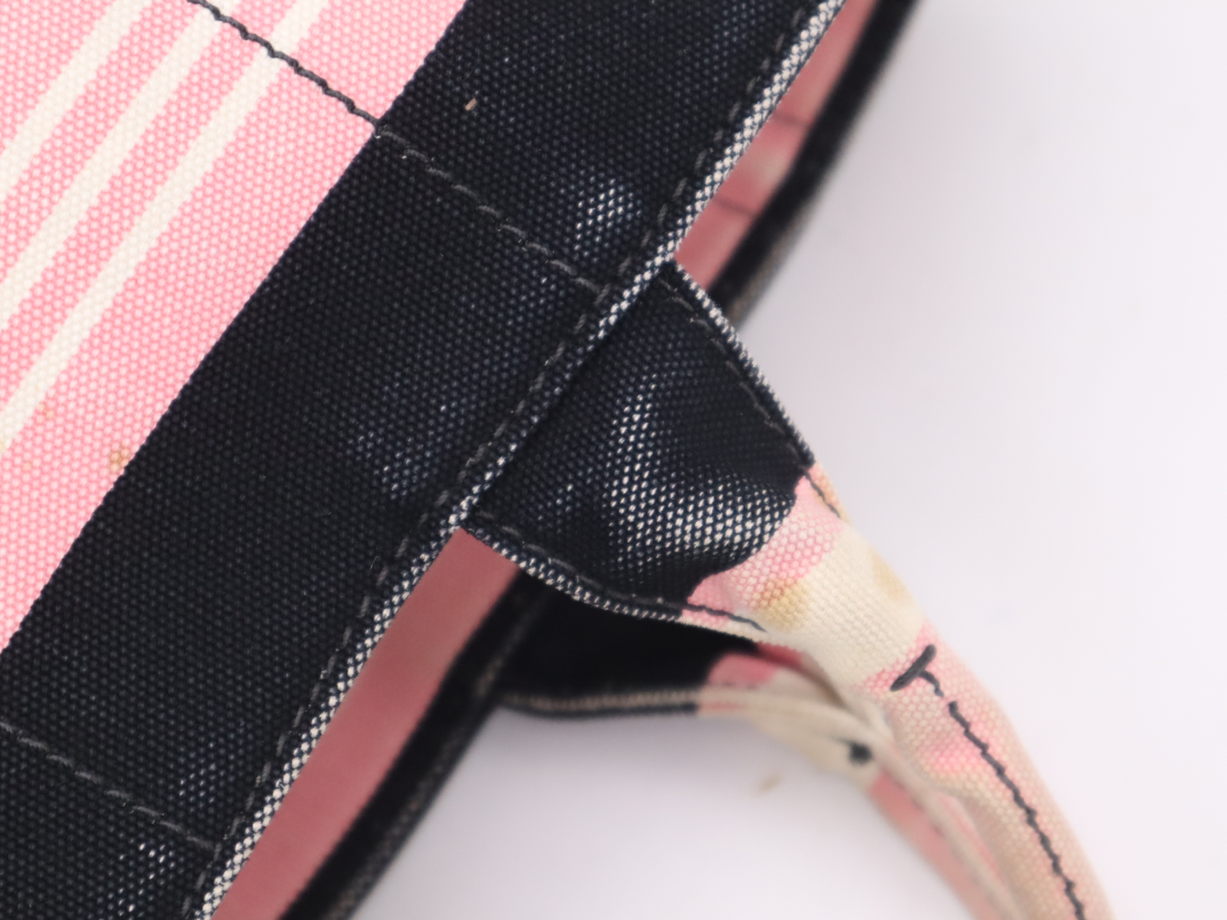 Denim Canapa Mini Tote Bag in Pink with Gold Hardware and Shoulder Strap — view 8