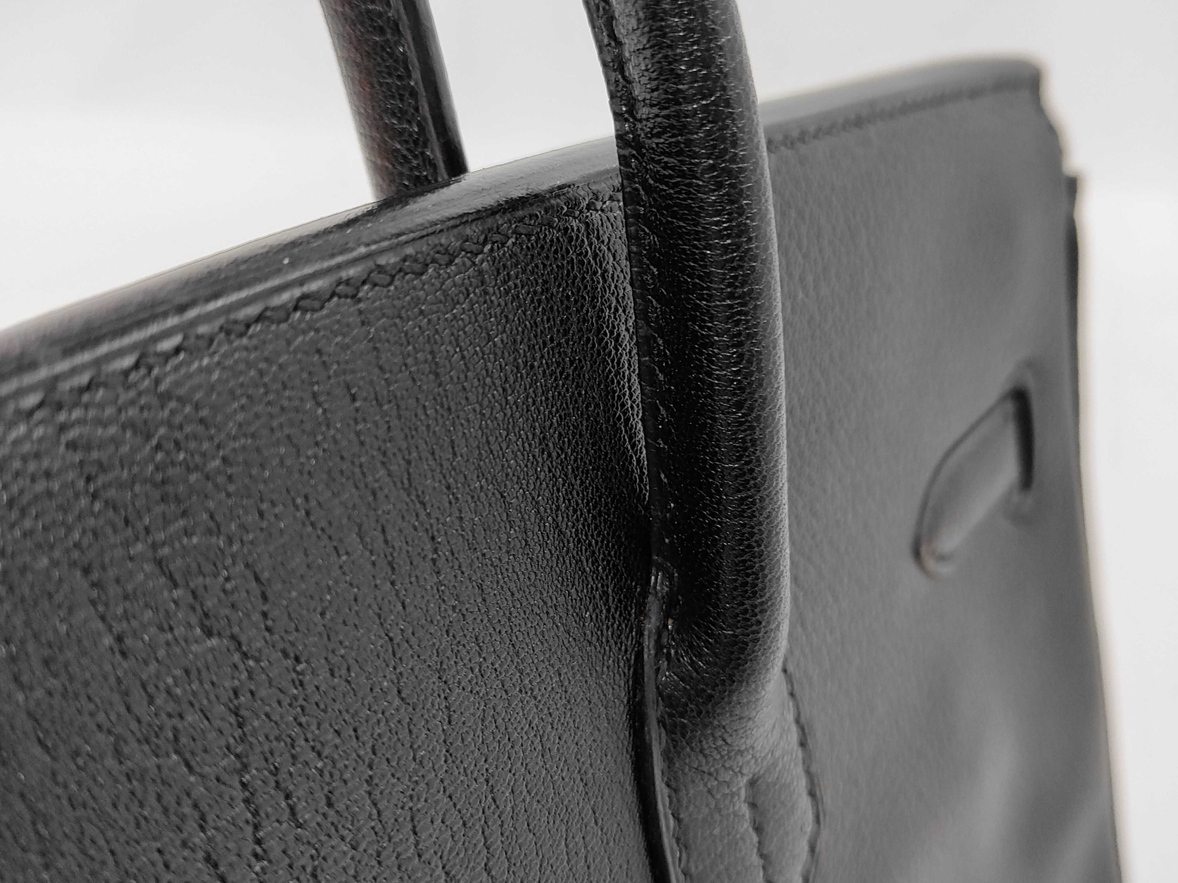 Birkin 35 Chevre Leather, Black, Gold Hardware, F Handbag — view 3