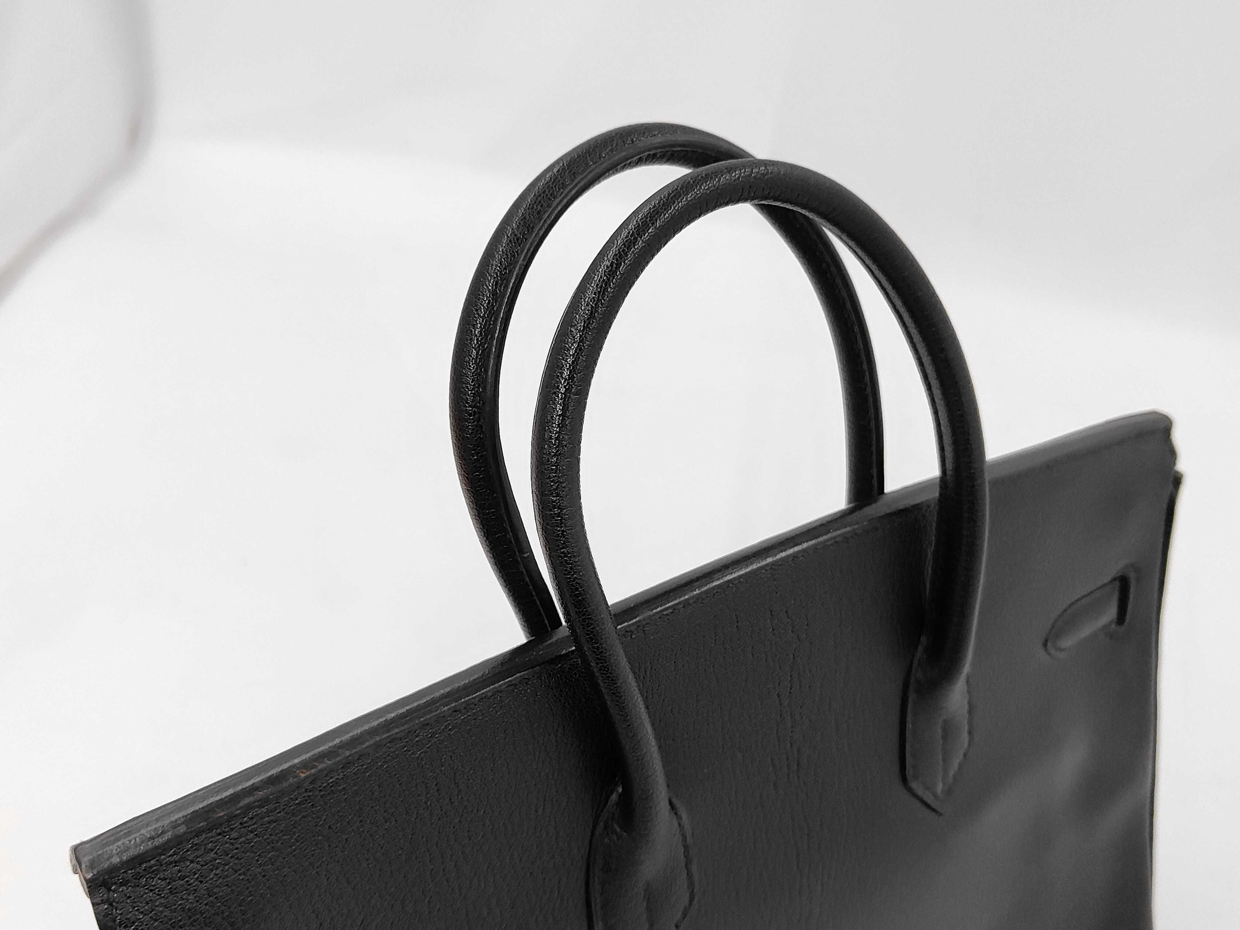 Birkin 35 Chevre Leather, Black, Gold Hardware, F Handbag — view 4