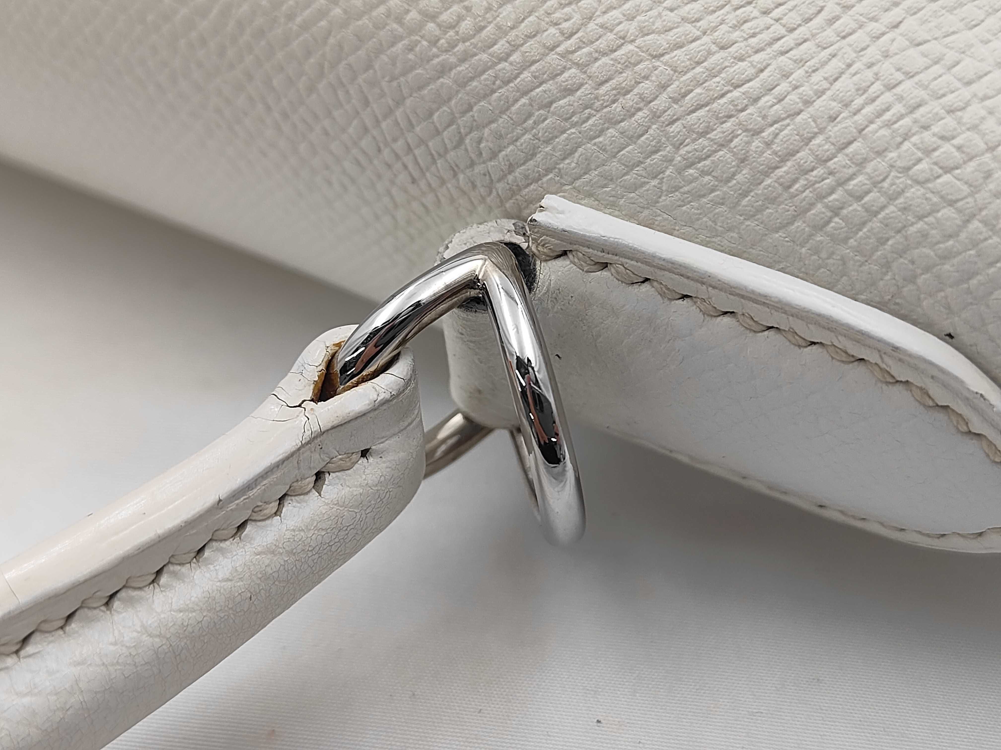 Kelly 28 Epsom Leather, White x Turquoise, J Stamp, Handbag — view 5