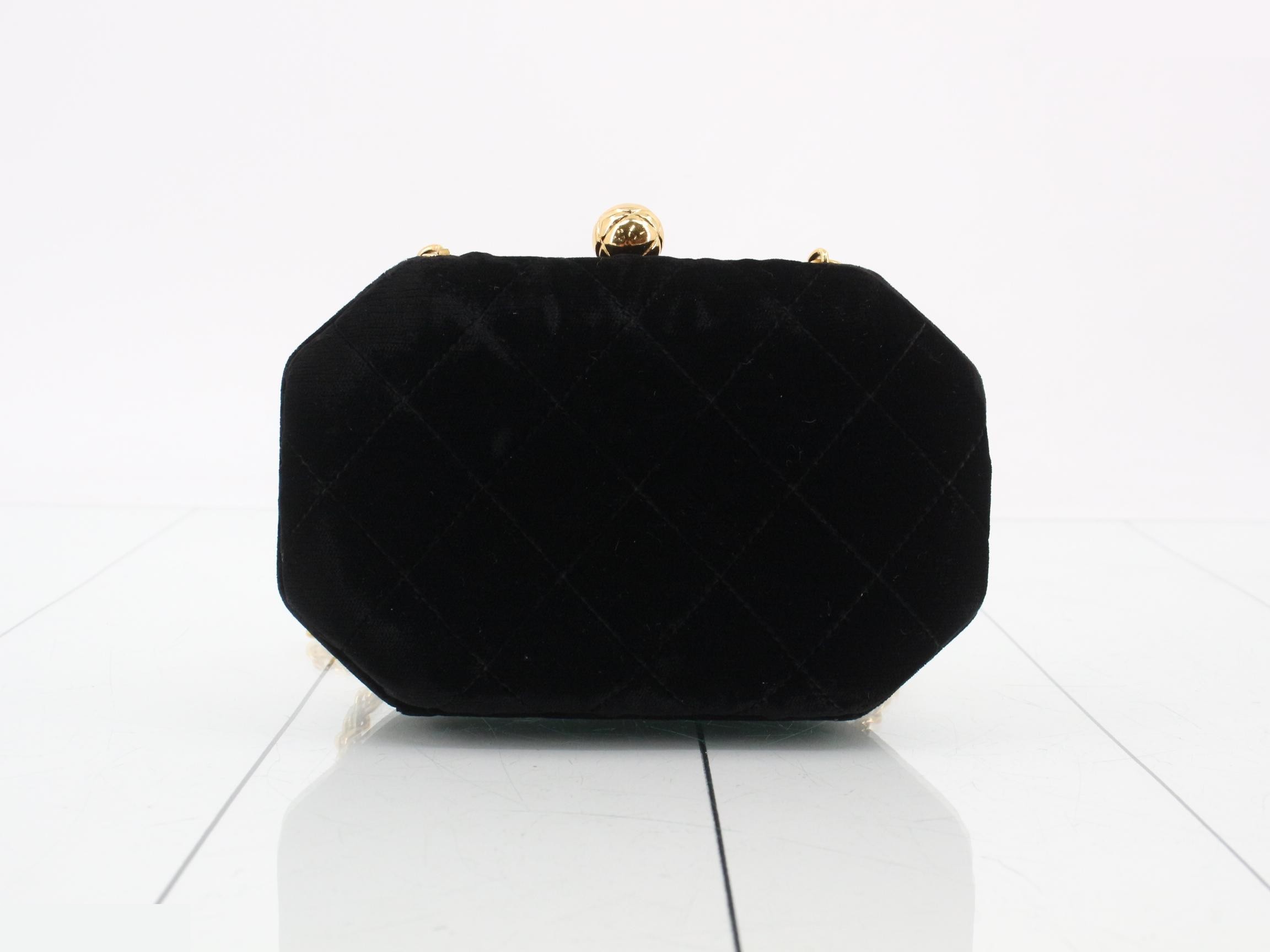 Evening Coco Mark Matelassé Velvet Shoulder Bag, Series 3 — view 2