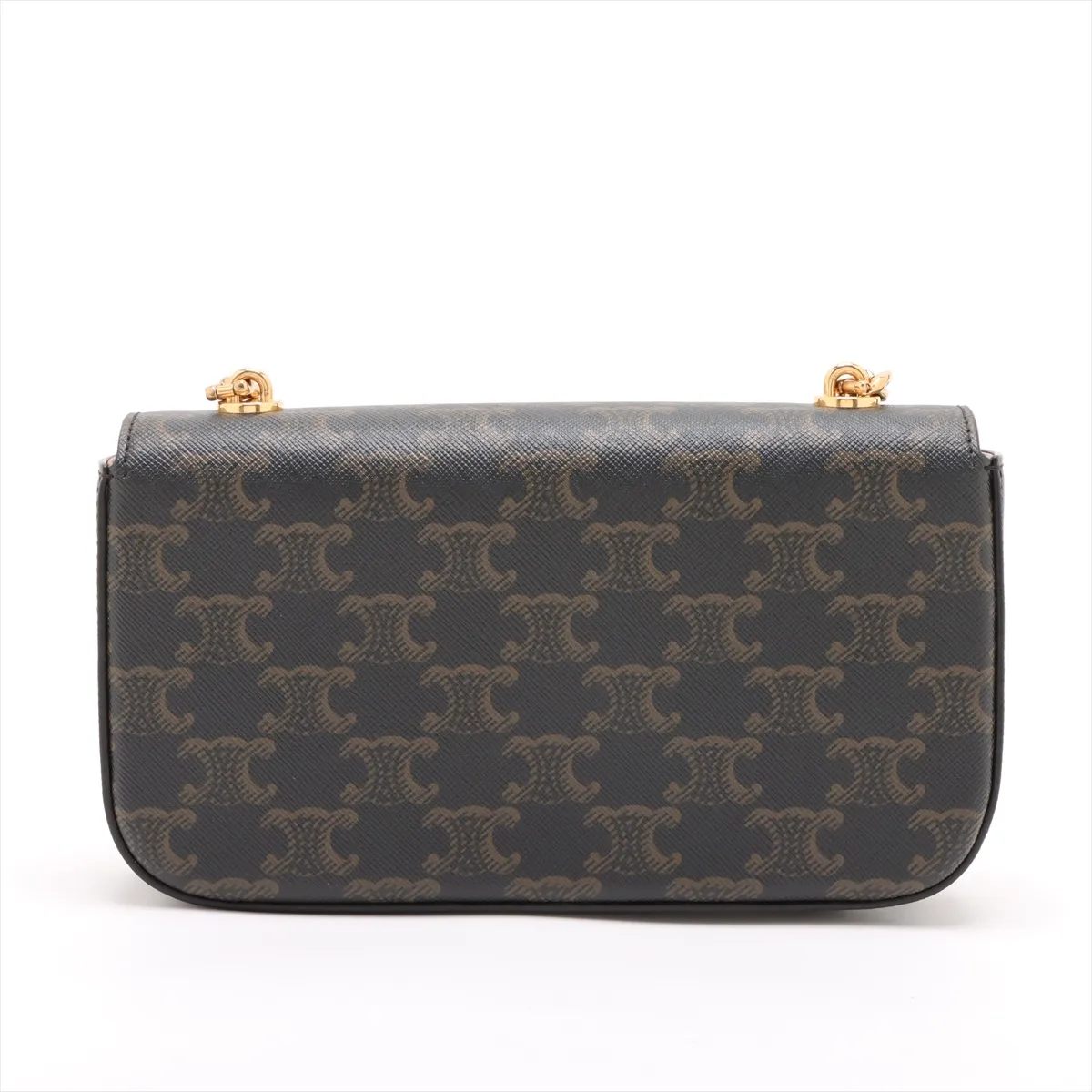 Triomphe PVC Chain Shoulder Bag Brown — view 2