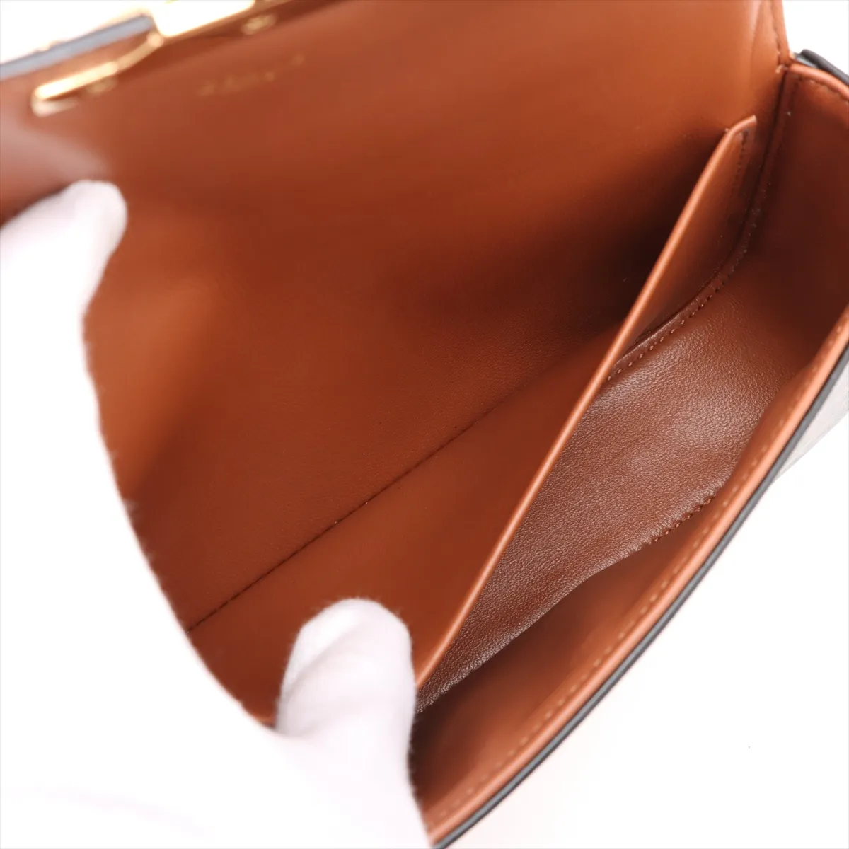 Triomphe PVC Chain Shoulder Bag Brown — view 7