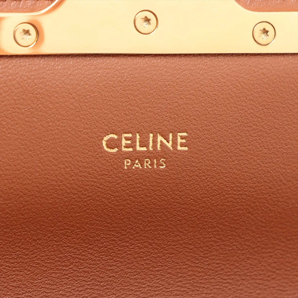 Triomphe PVC Chain Shoulder Bag Brown — view 8