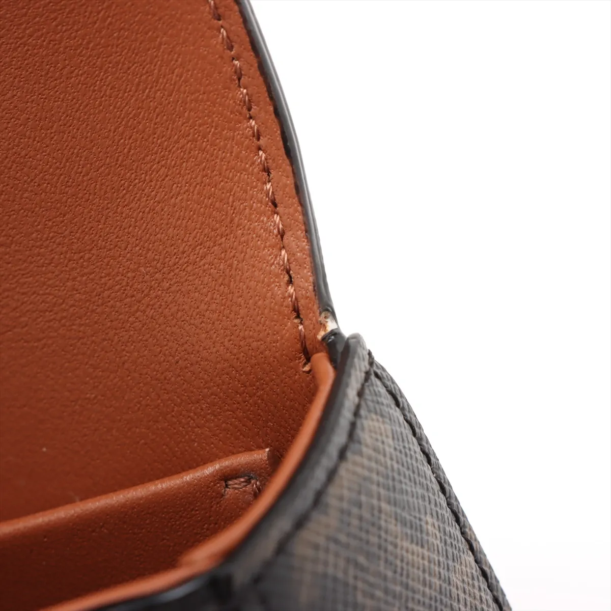 Triomphe PVC Chain Shoulder Bag Brown — view 9