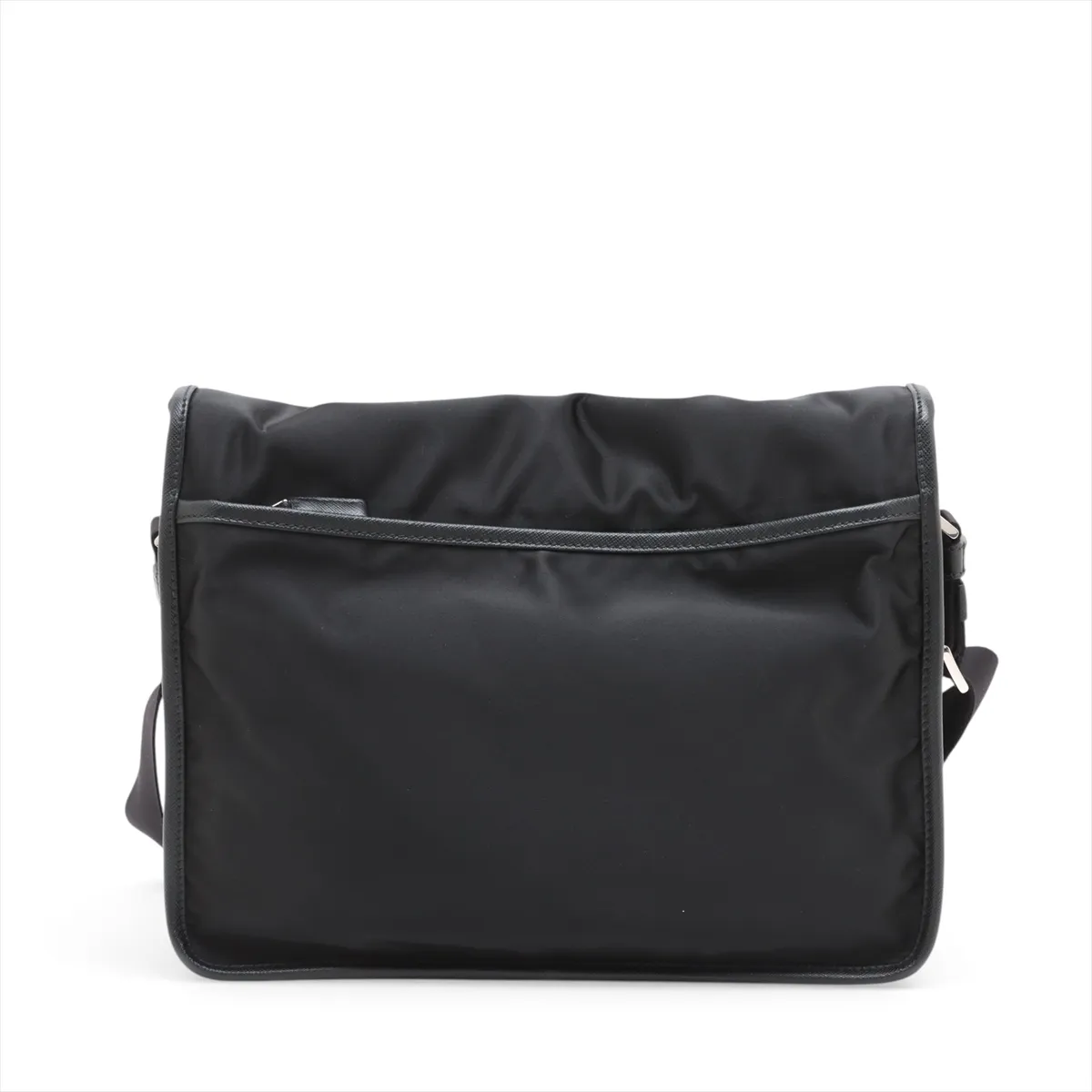 Tessuto Nylon x Leather Shoulder Bag, Black — view 2