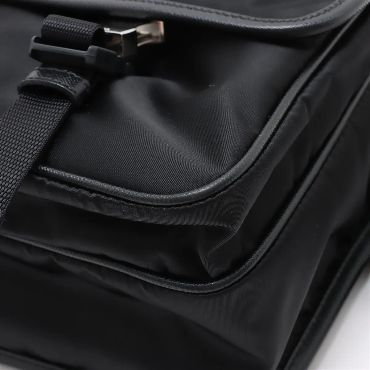 Tessuto Nylon x Leather Shoulder Bag, Black — view 15