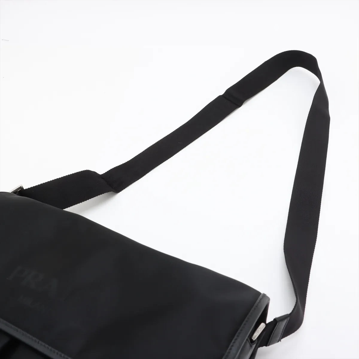 Tessuto Nylon x Leather Shoulder Bag, Black — view 5
