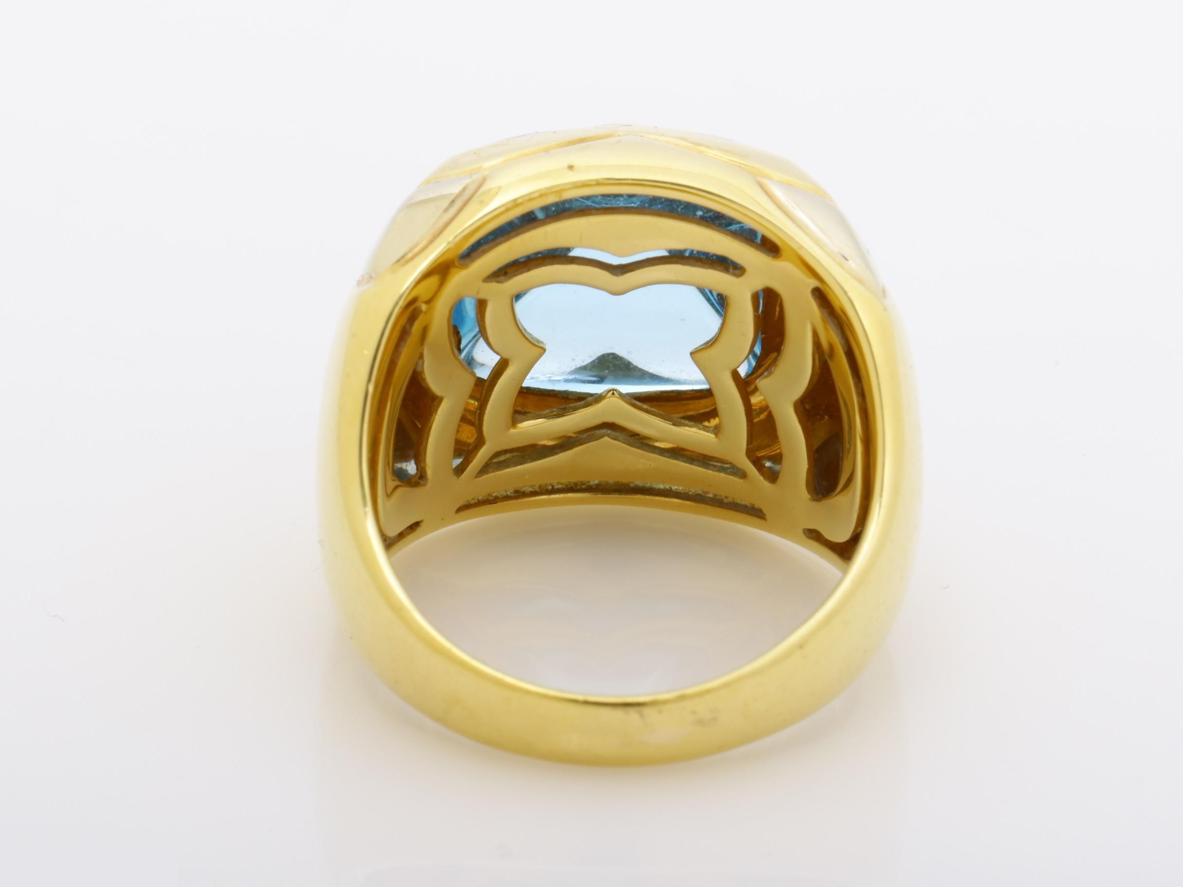 Pyramide ring, aquamarine, 15.6g, 750, #approx. 15.5 — view 4