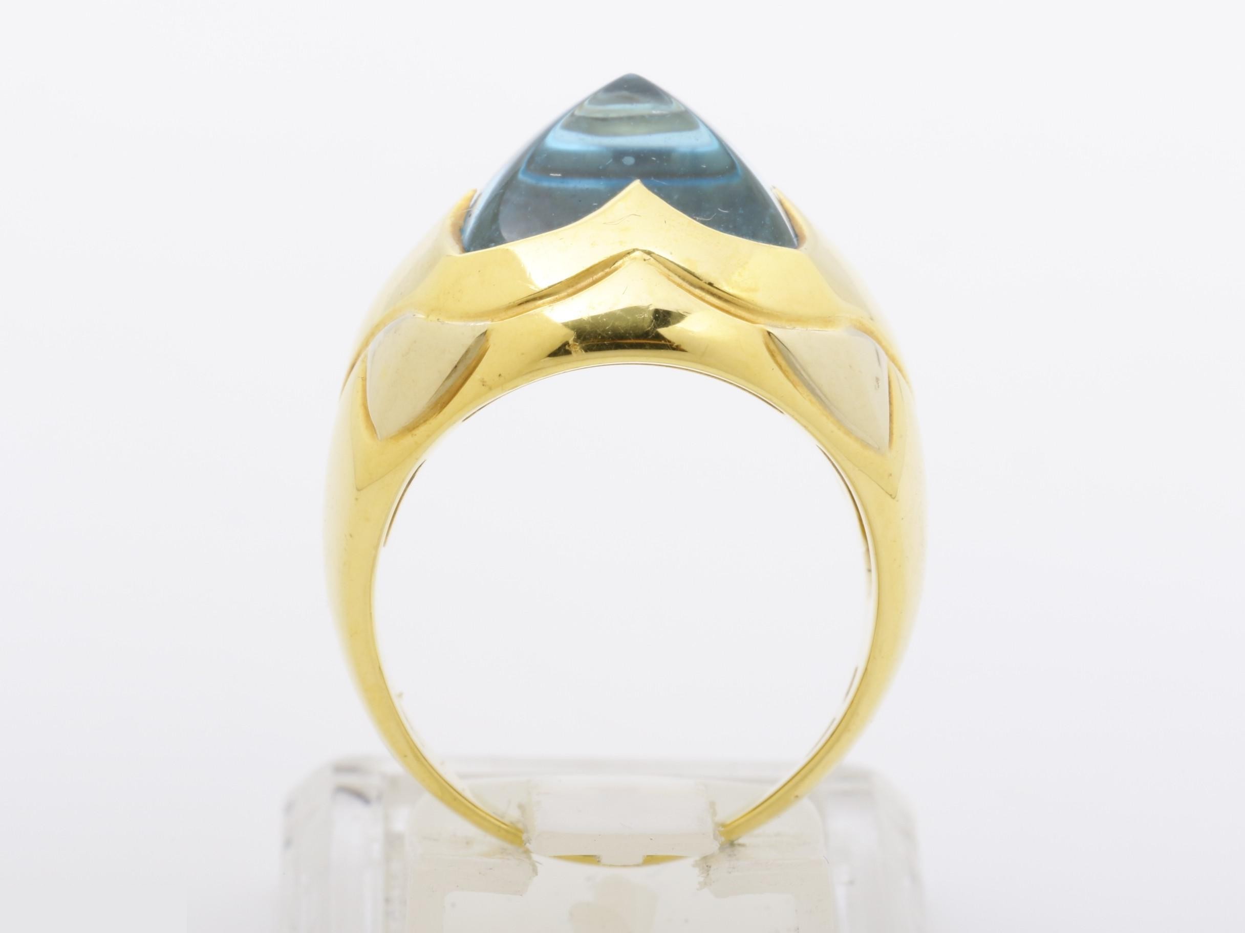 Pyramide ring, aquamarine, 15.6g, 750, #approx. 15.5 — view 5