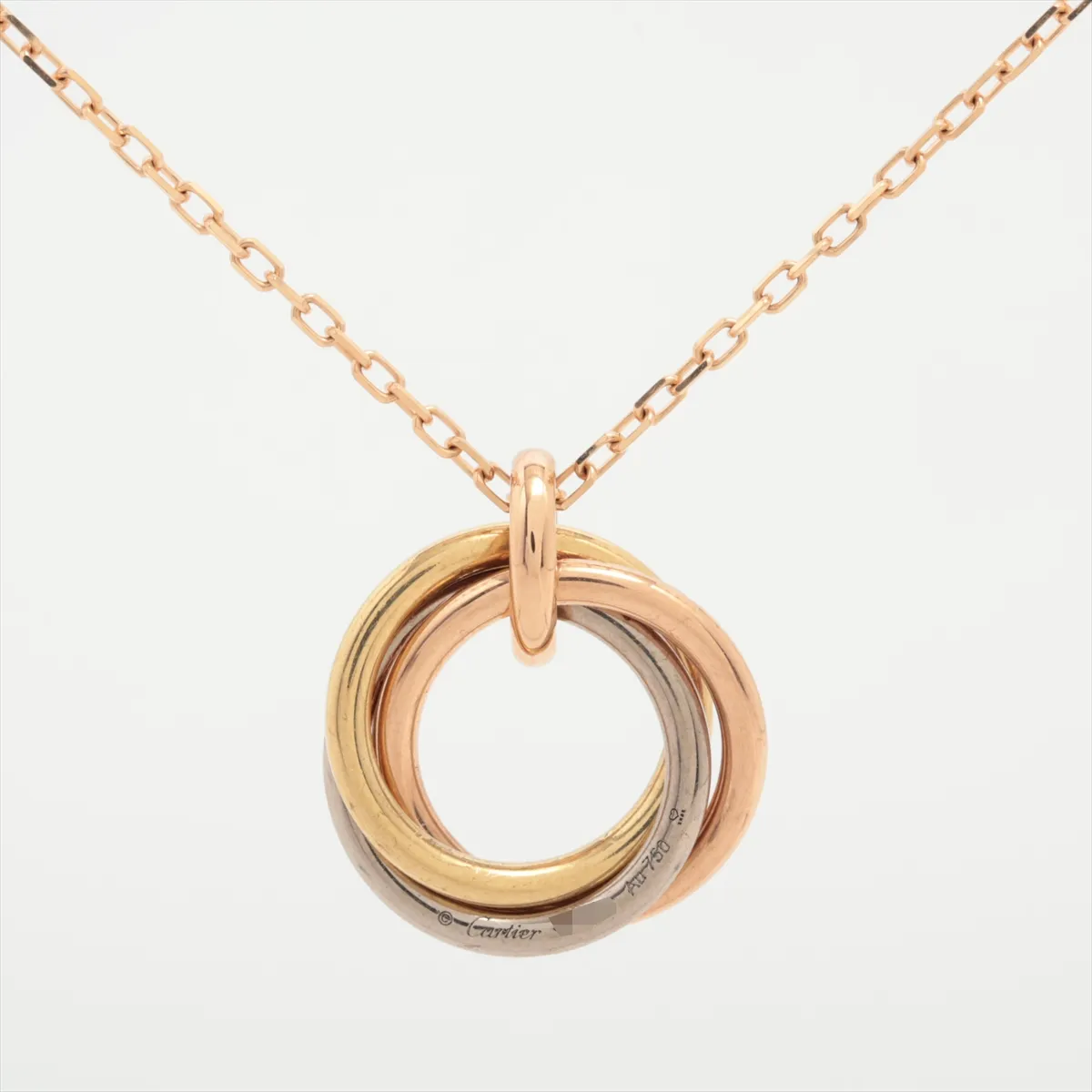 Trinity Pink Sapphire Necklace, 750 (YG x PG x WG), 5.2g, MCB343. — view 2