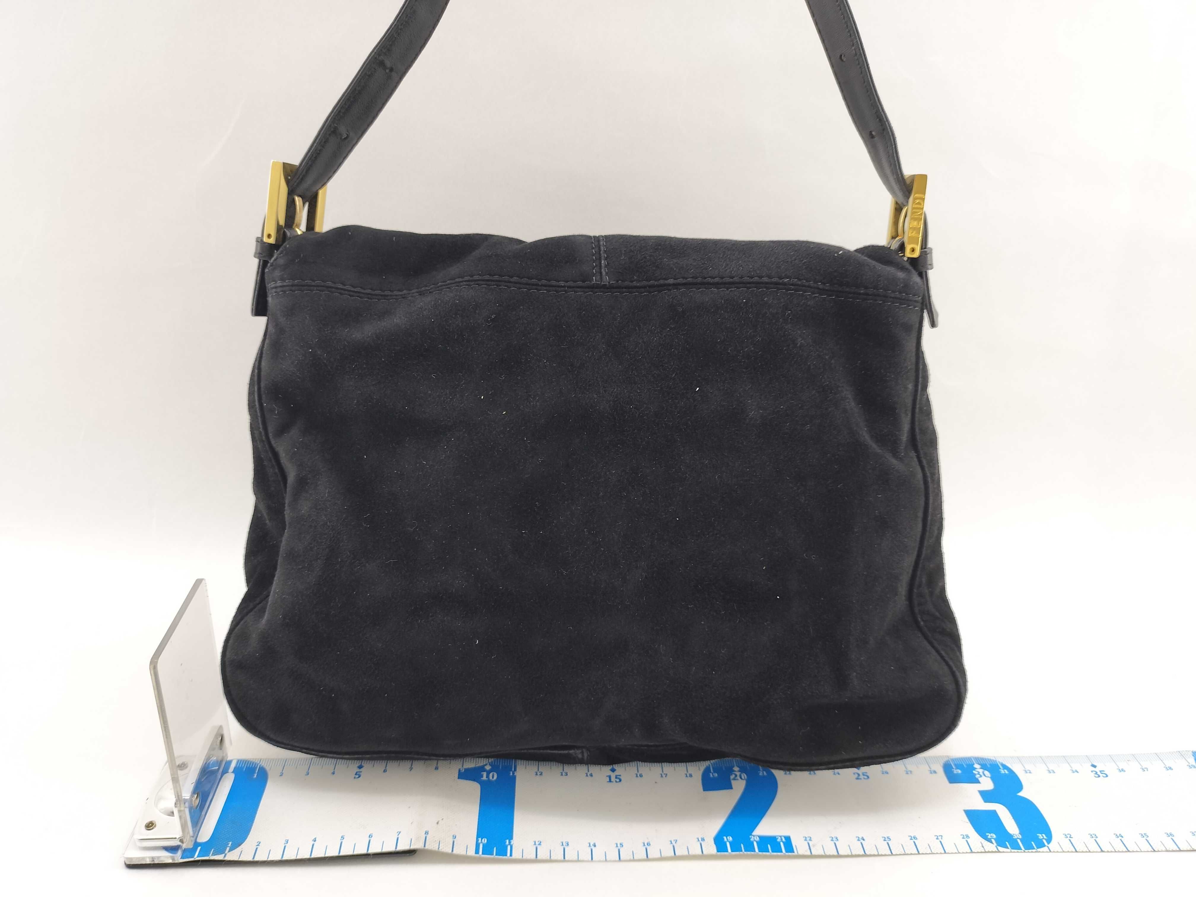 Mamma Fendi Suede Mamma Bucket Black Handbag — view 2