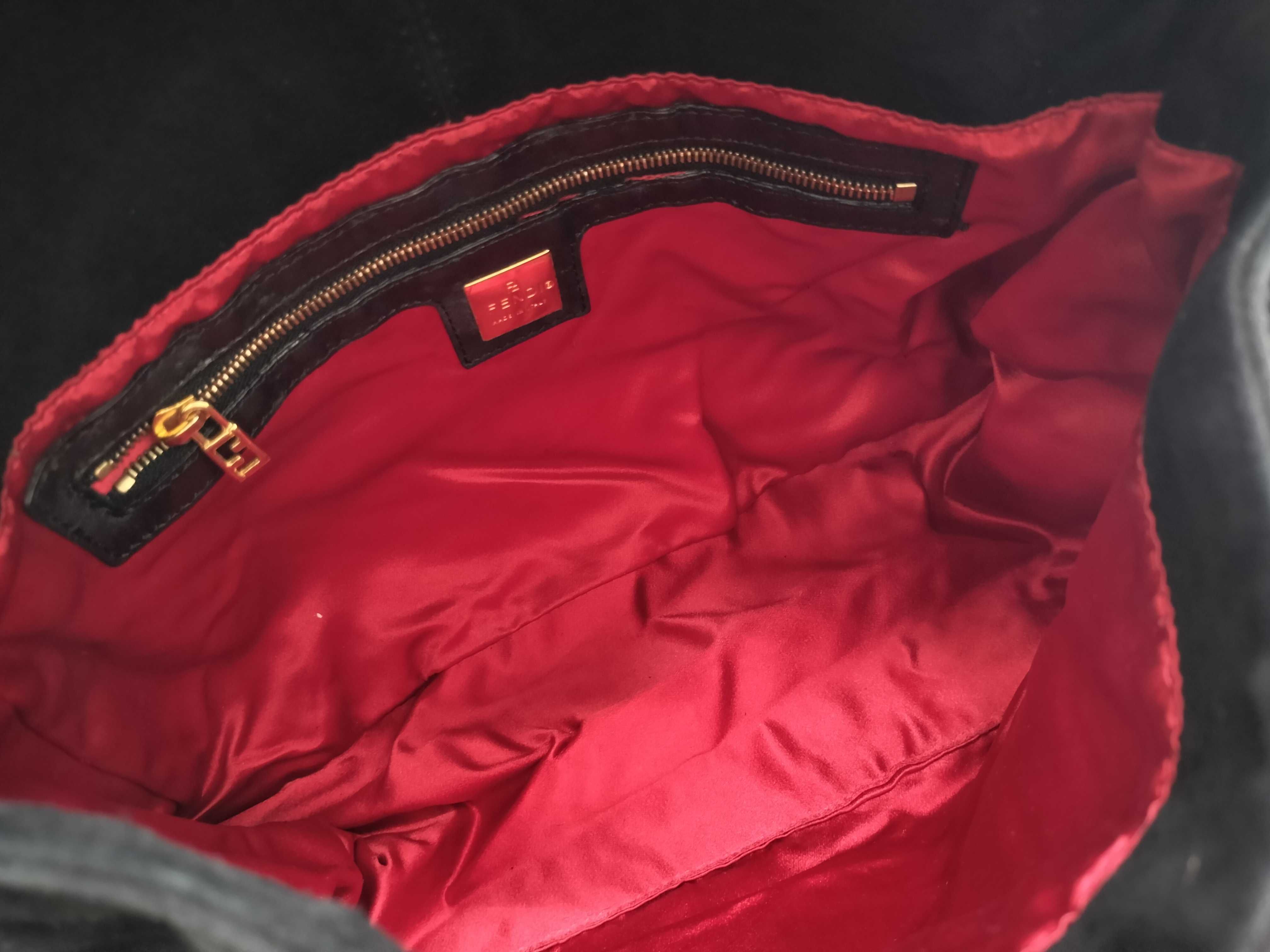 Mamma Fendi Suede Mamma Bucket Black Handbag — view 11