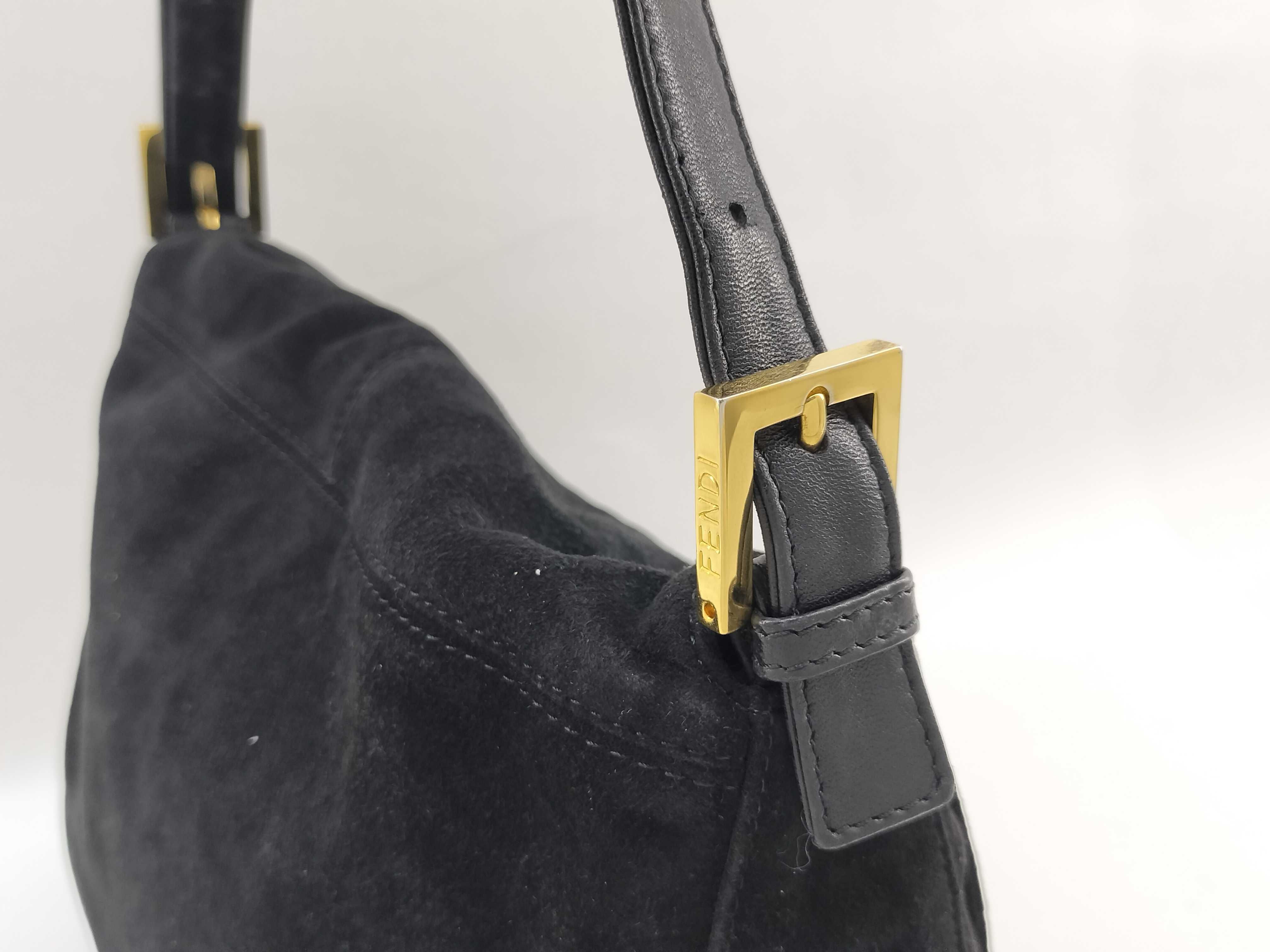 Mamma Fendi Suede Mamma Bucket Black Handbag — view 3