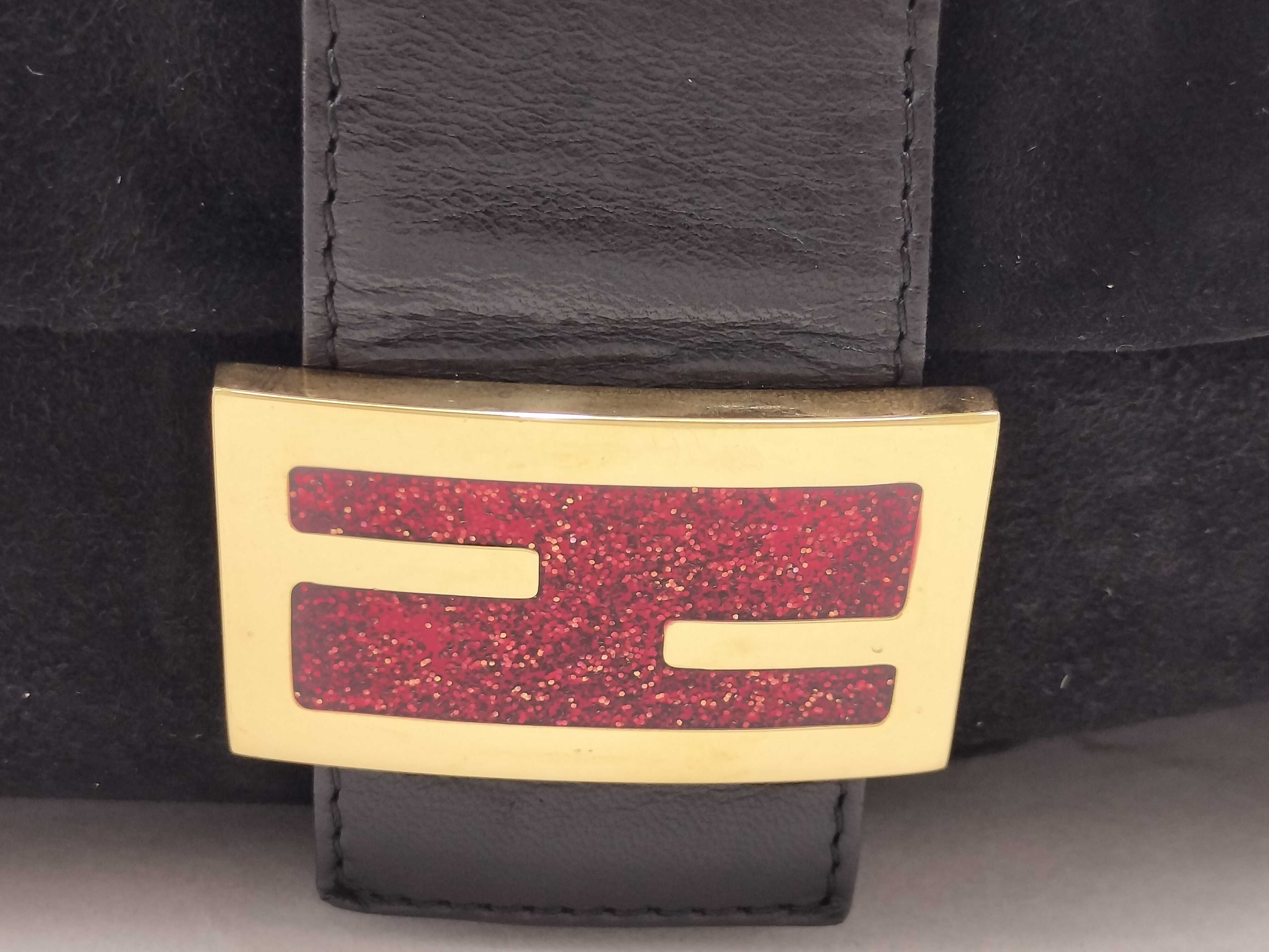 Mamma Fendi Suede Mamma Bucket Black Handbag — view 4