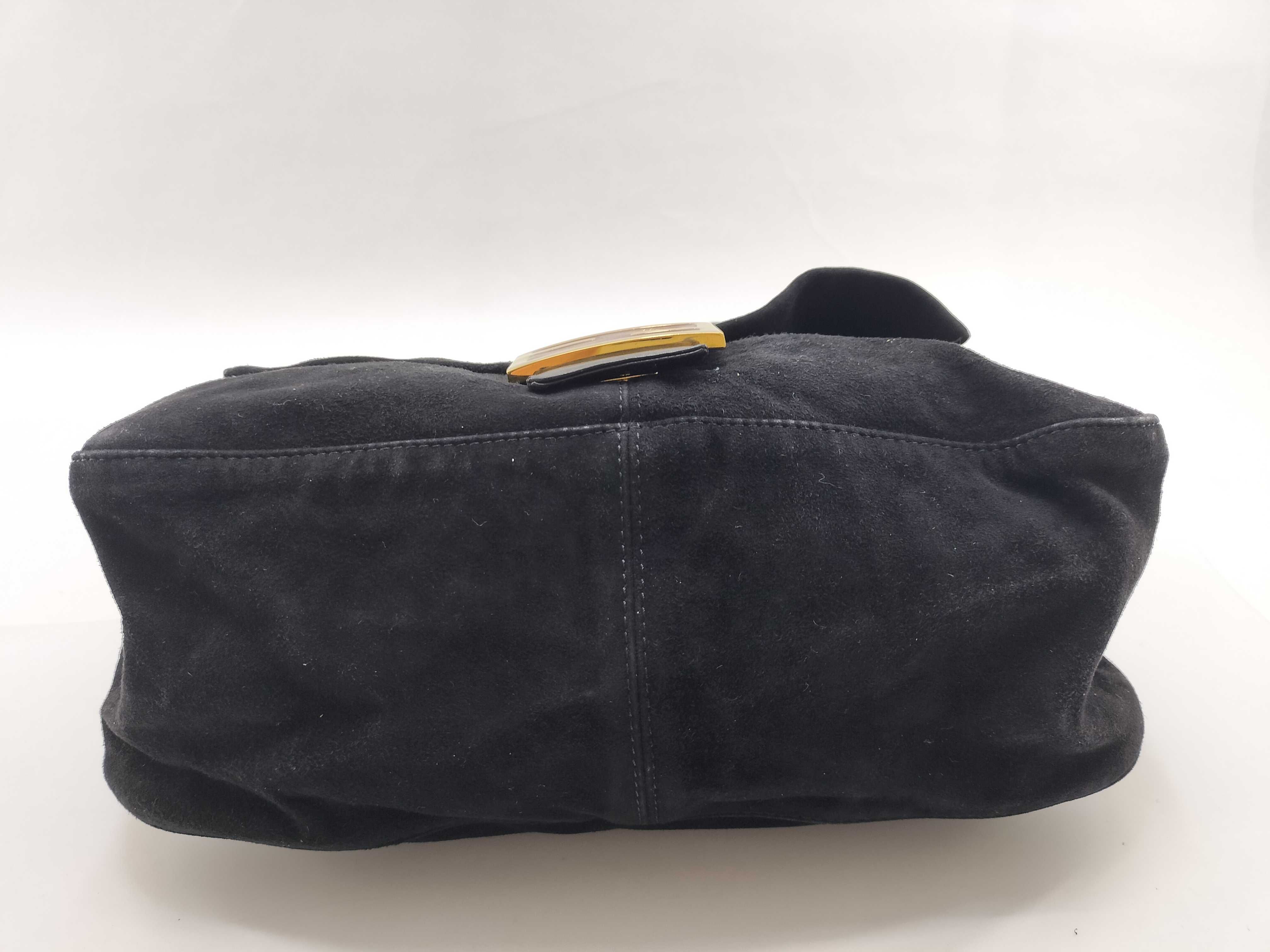Mamma Fendi Suede Mamma Bucket Black Handbag — view 6
