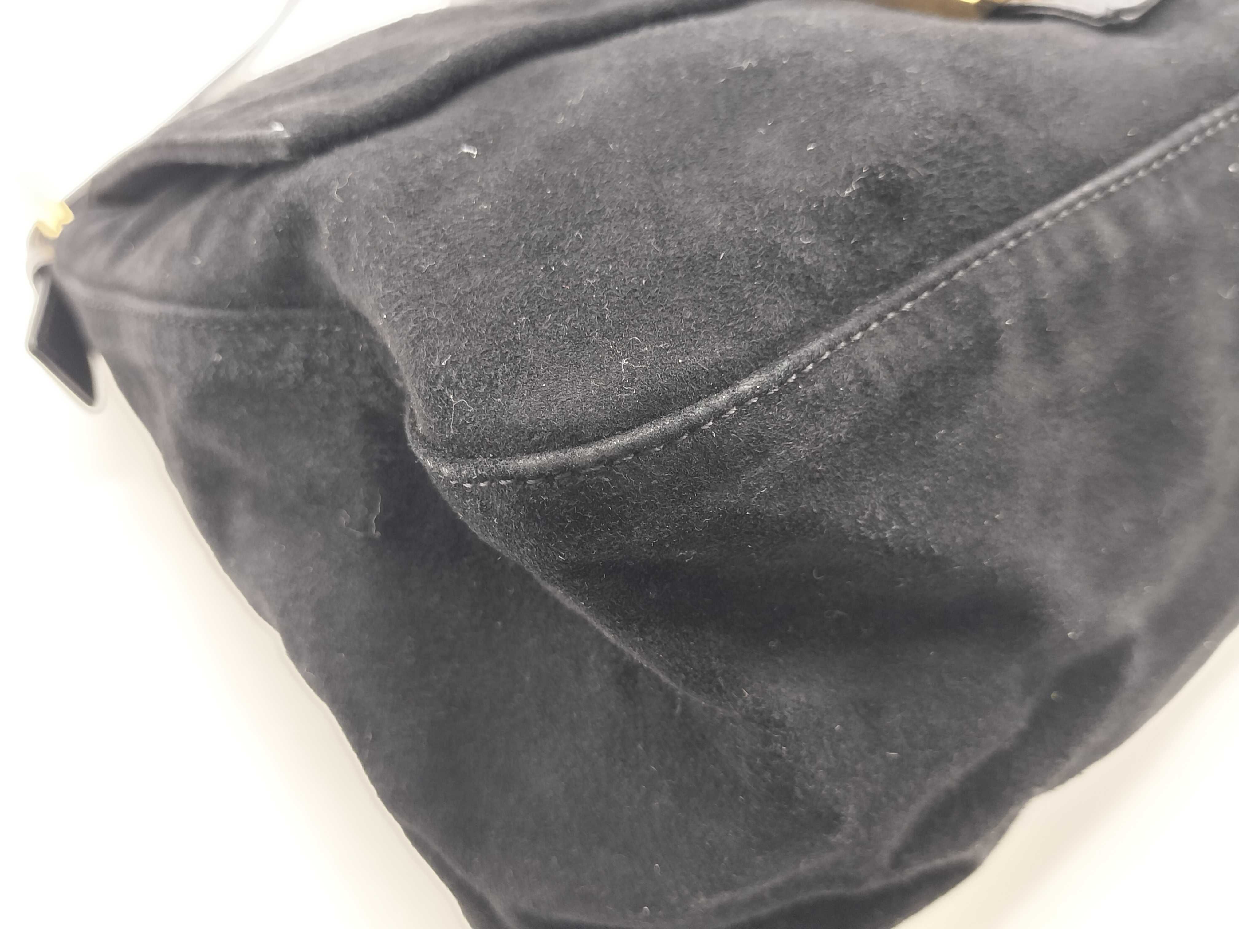 Mamma Fendi Suede Mamma Bucket Black Handbag — view 7