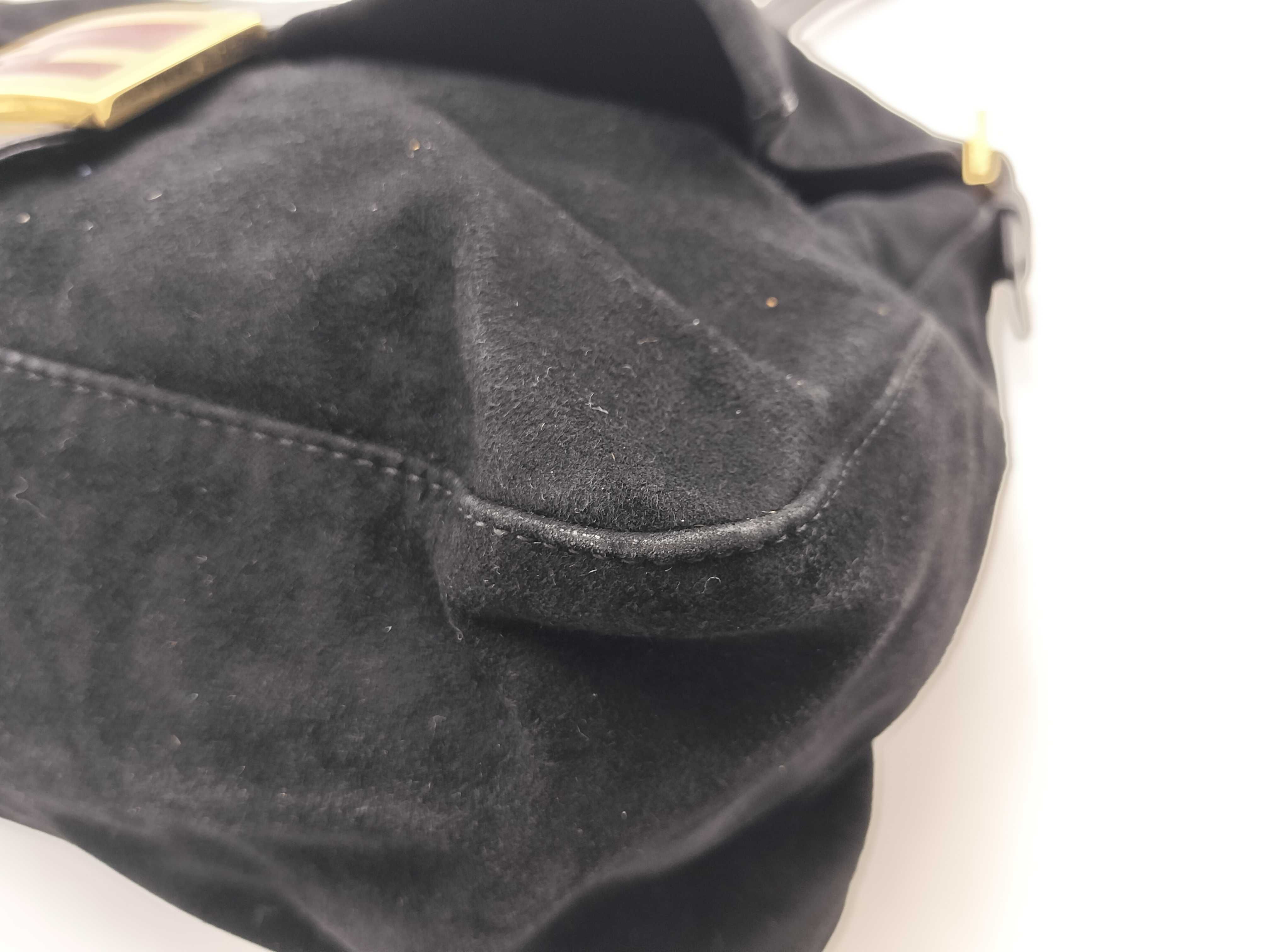 Mamma Fendi Suede Mamma Bucket Black Handbag — view 8