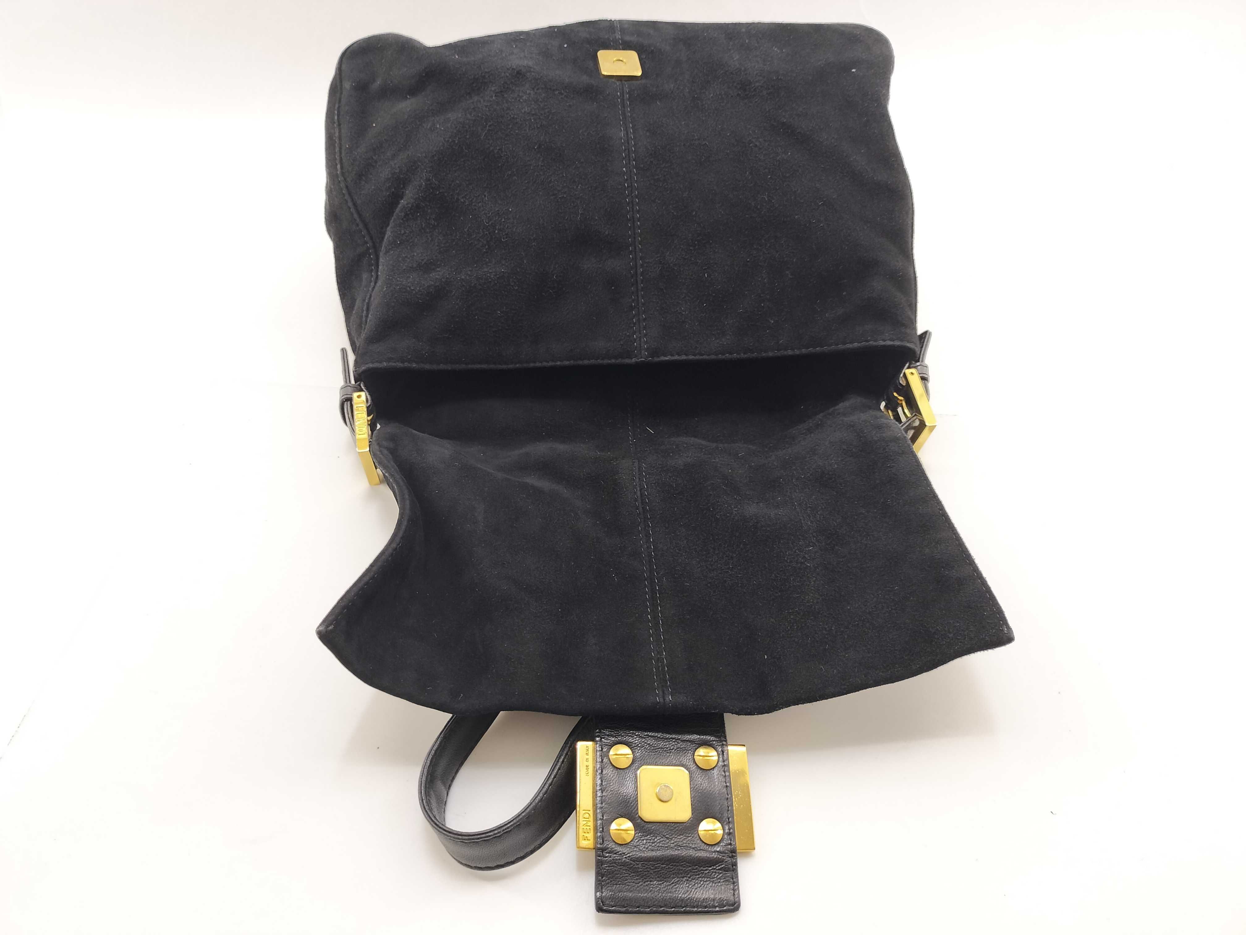 Mamma Fendi Suede Mamma Bucket Black Handbag — view 10