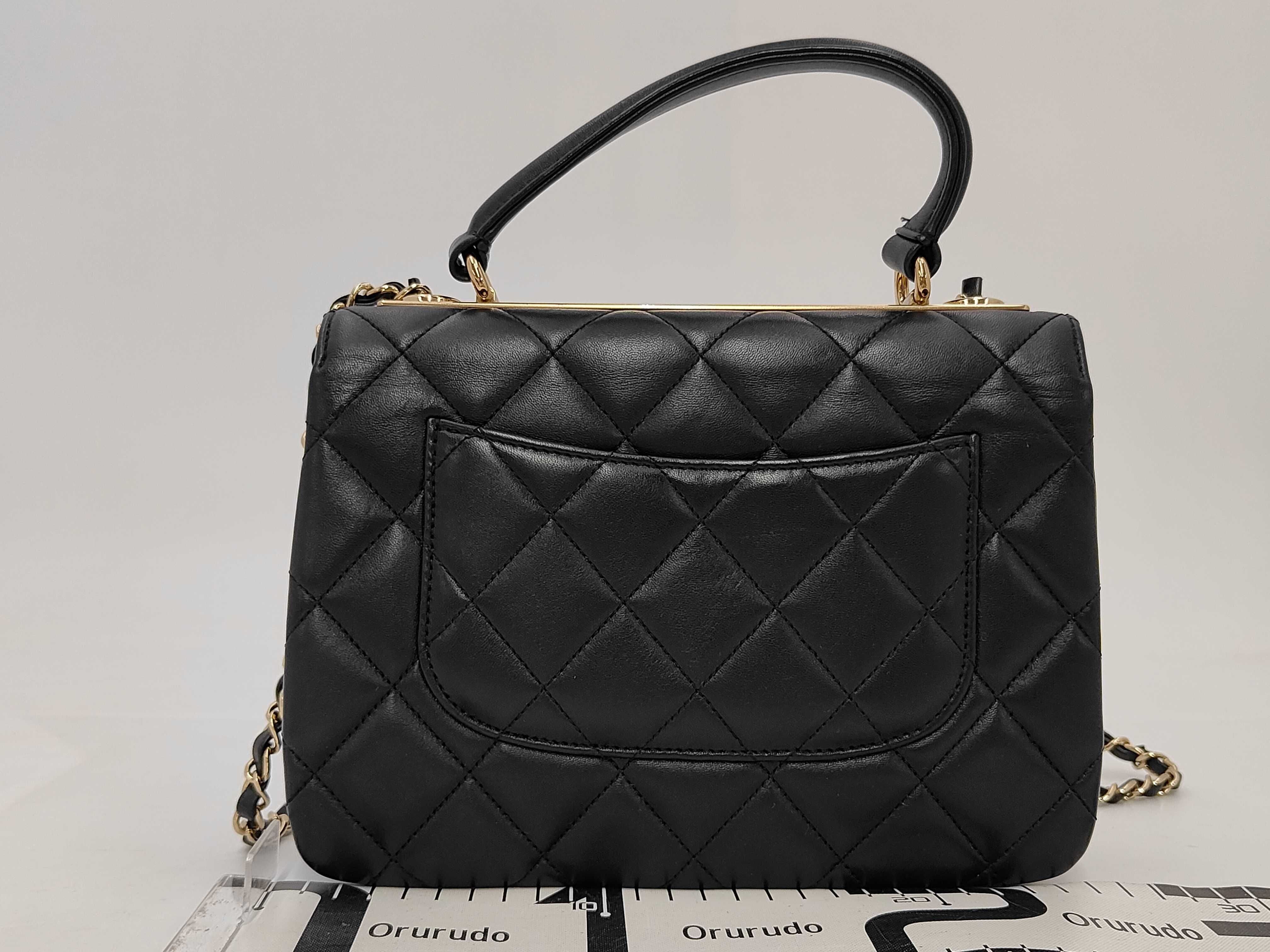Top Handle Coco Mark TJX71JH2 Chain Shoulder 2-Way Bag Lambskin Black Gold Hardware Shoulder Bag — view 2