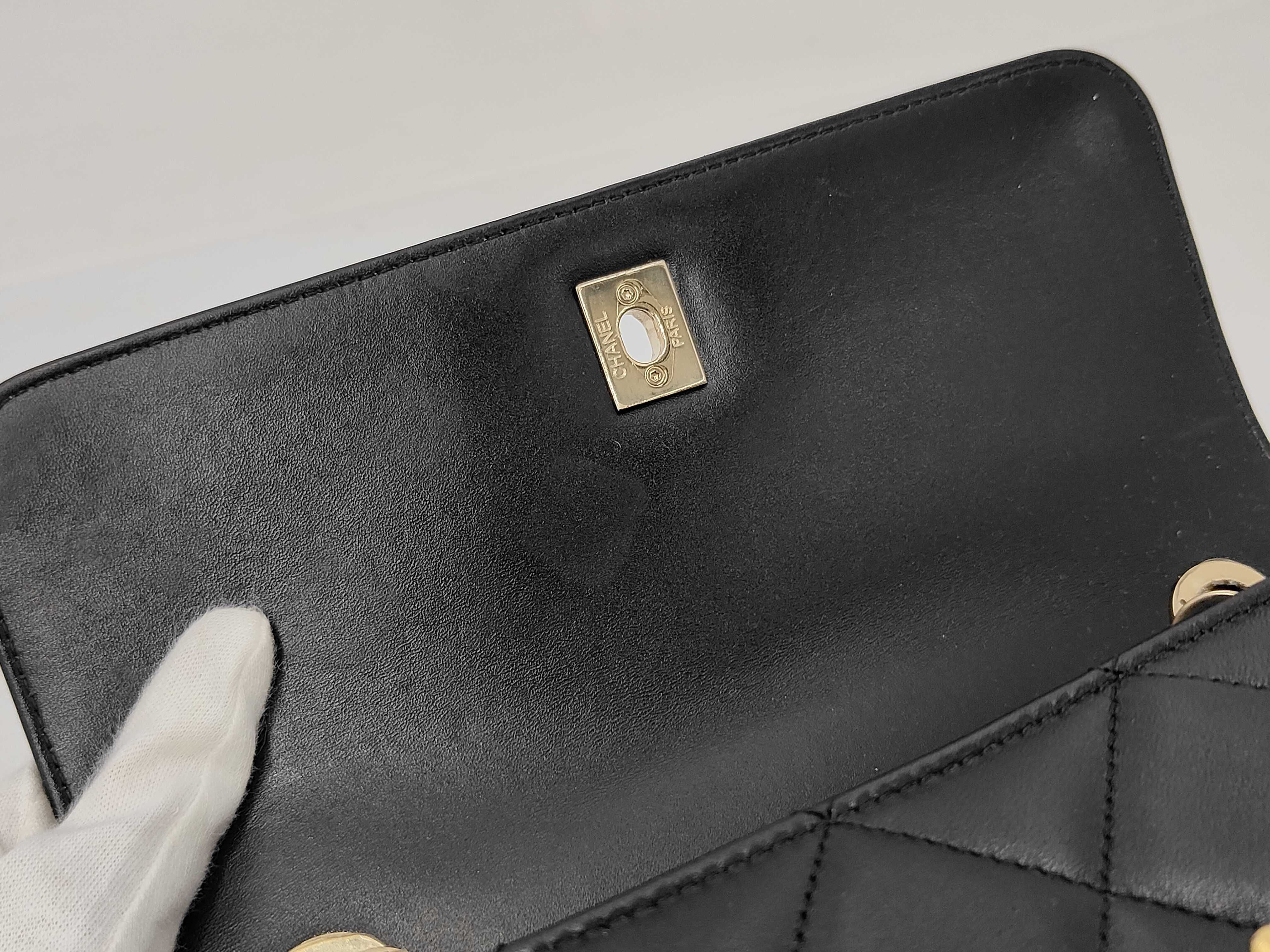 Top Handle Coco Mark TJX71JH2 Chain Shoulder 2-Way Bag Lambskin Black Gold Hardware Shoulder Bag — view 11