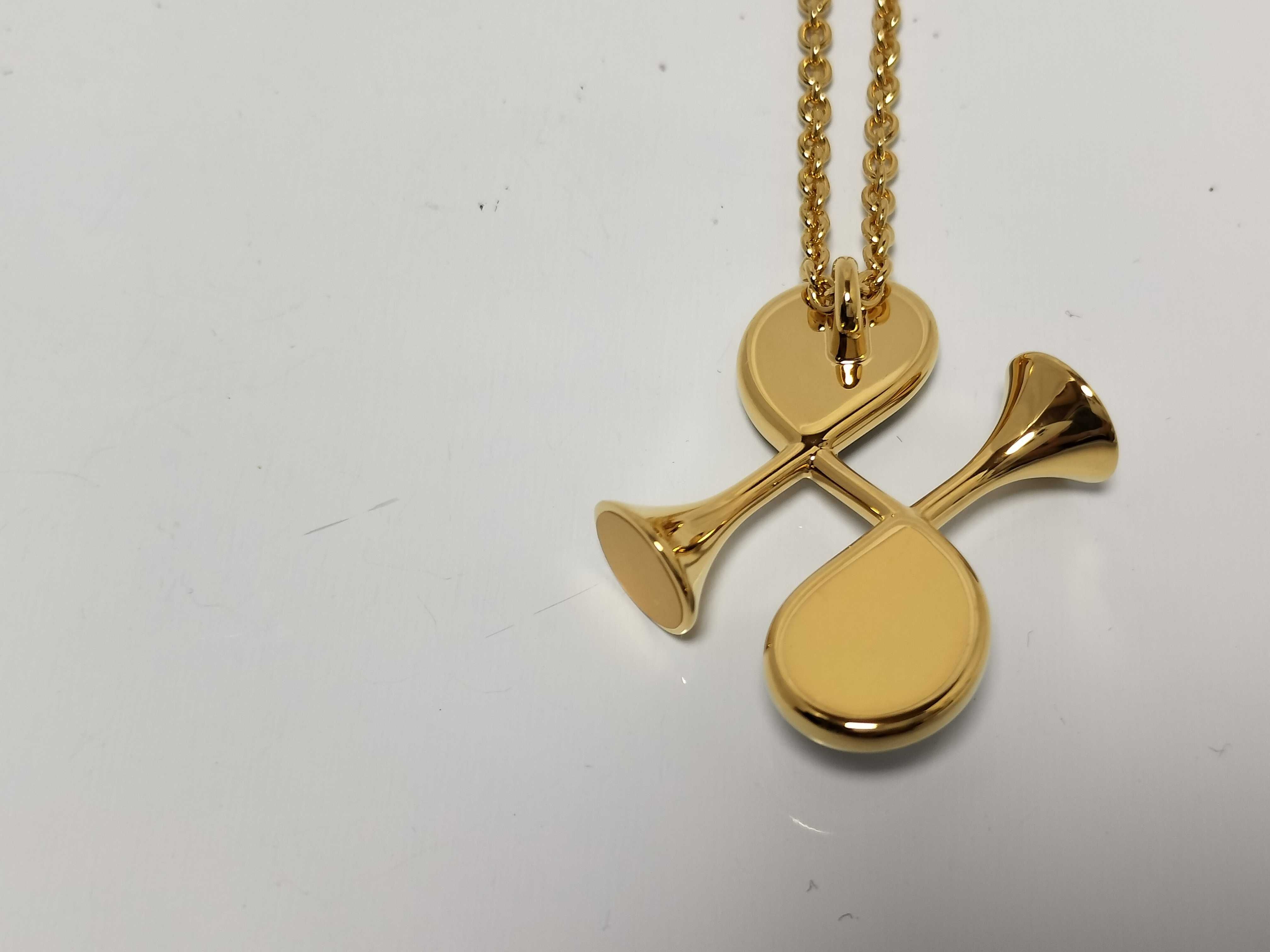 Exotic Leather Col H Necklace, Lizard Black x Gold Hardware, Unused Hermes Necklace — view 3