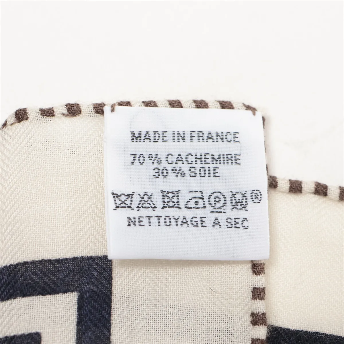Carre Geant Mors A Jouets Bandana Scarf, Cashmere x Silk, Blanc, Slight wear and — view 7