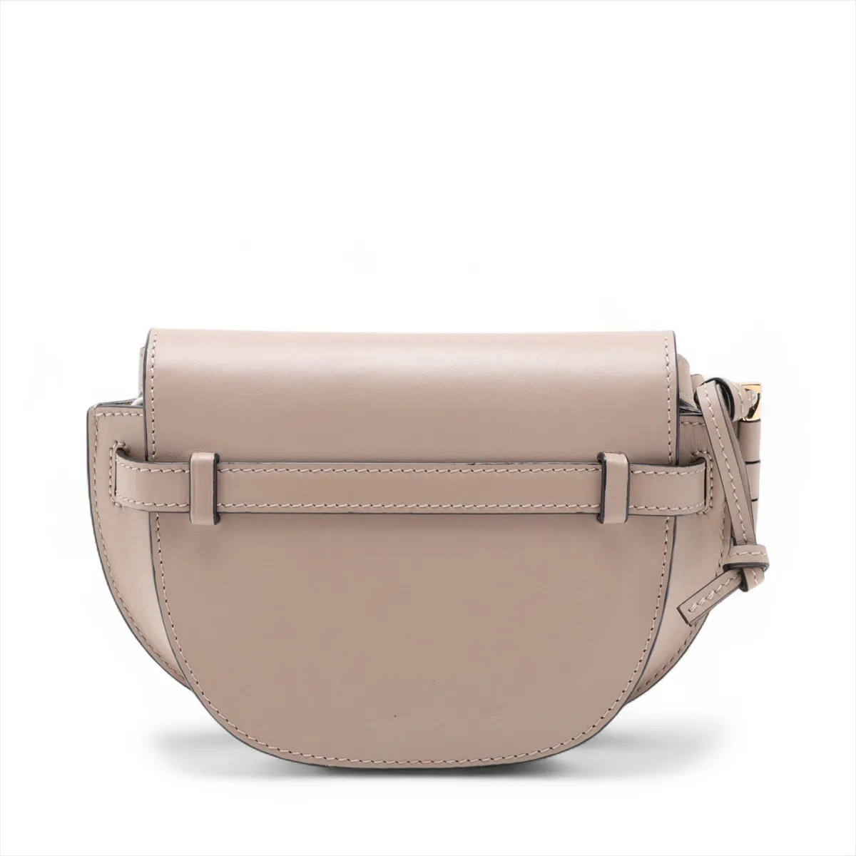 Gate Dual Mini Leather Shoulder Bag, Beige — view 2