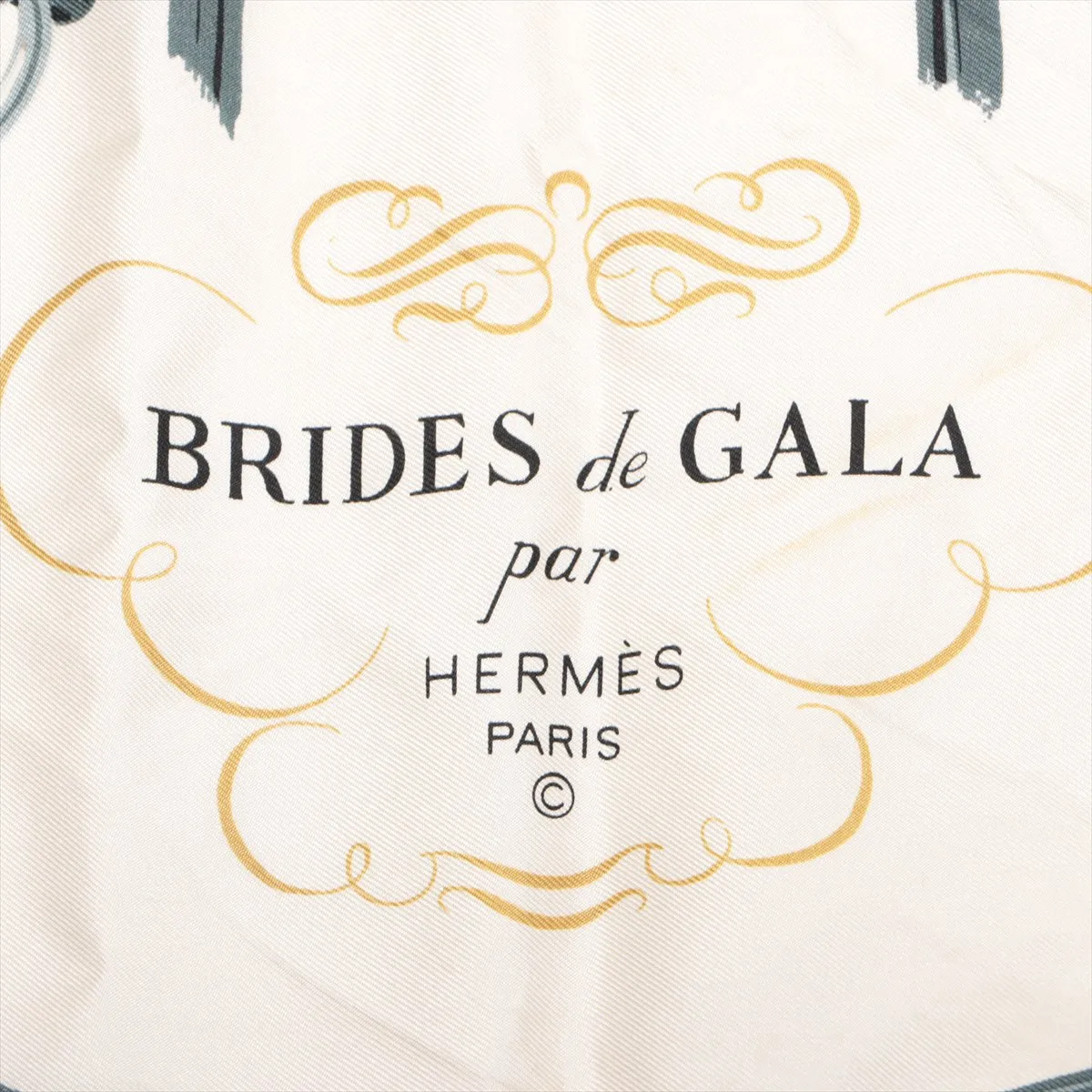 Carre 90 BRIDES de GALA Ceremonial Bridle Scarf, Silk, Pink. Shows wear, — view 6
