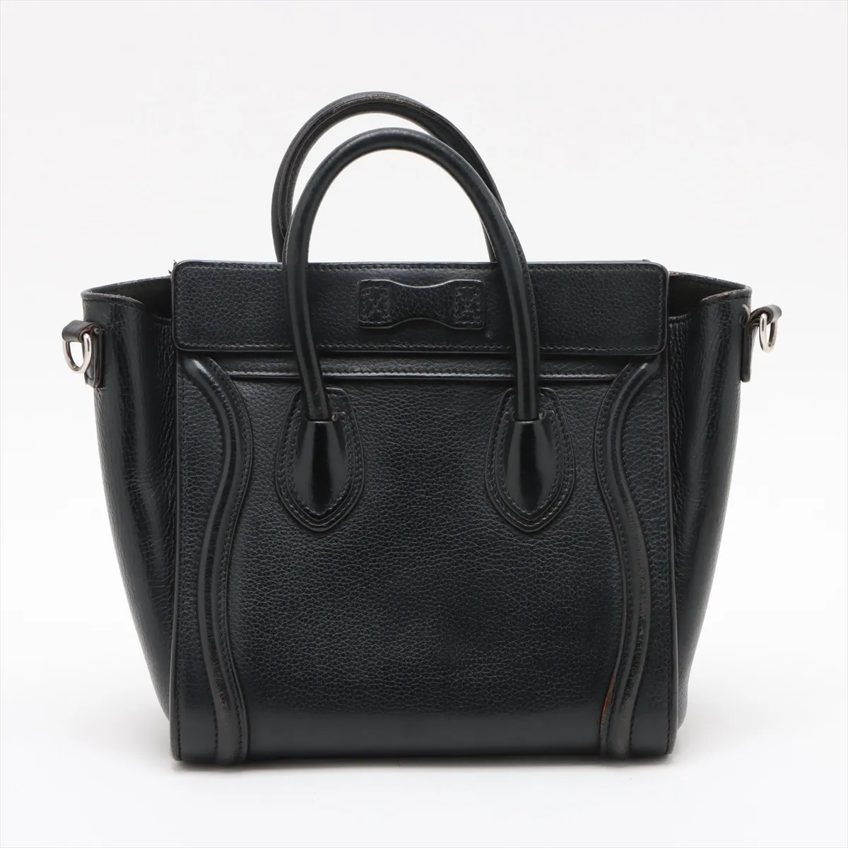 Luggage Nano Shopper Leather 2-Way Handbag, Black — view 2