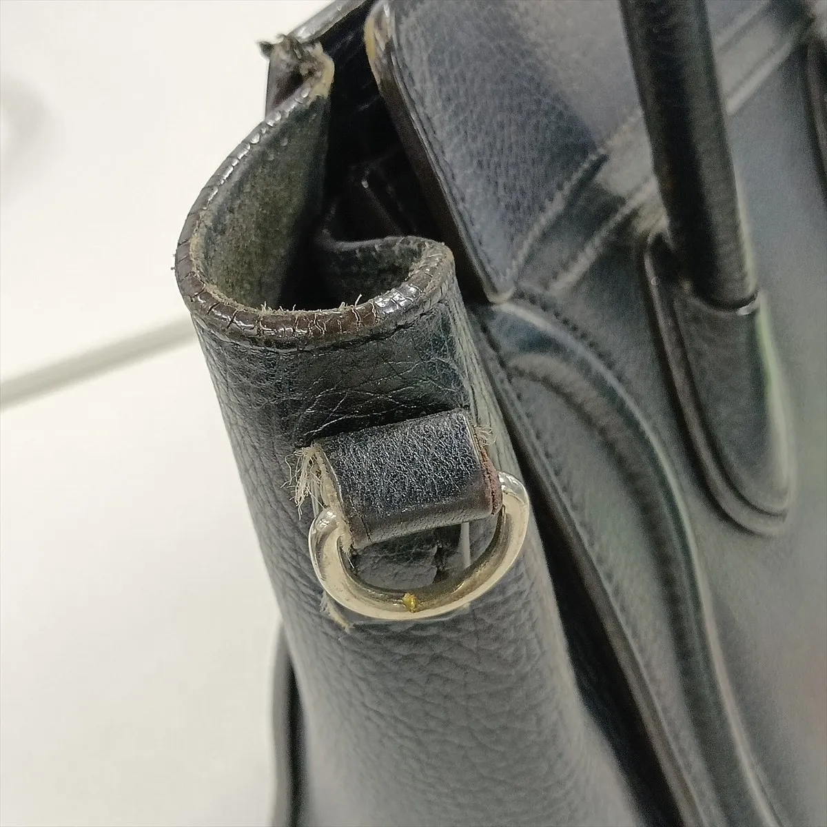 Luggage Nano Shopper Leather 2-Way Handbag, Black — view 14