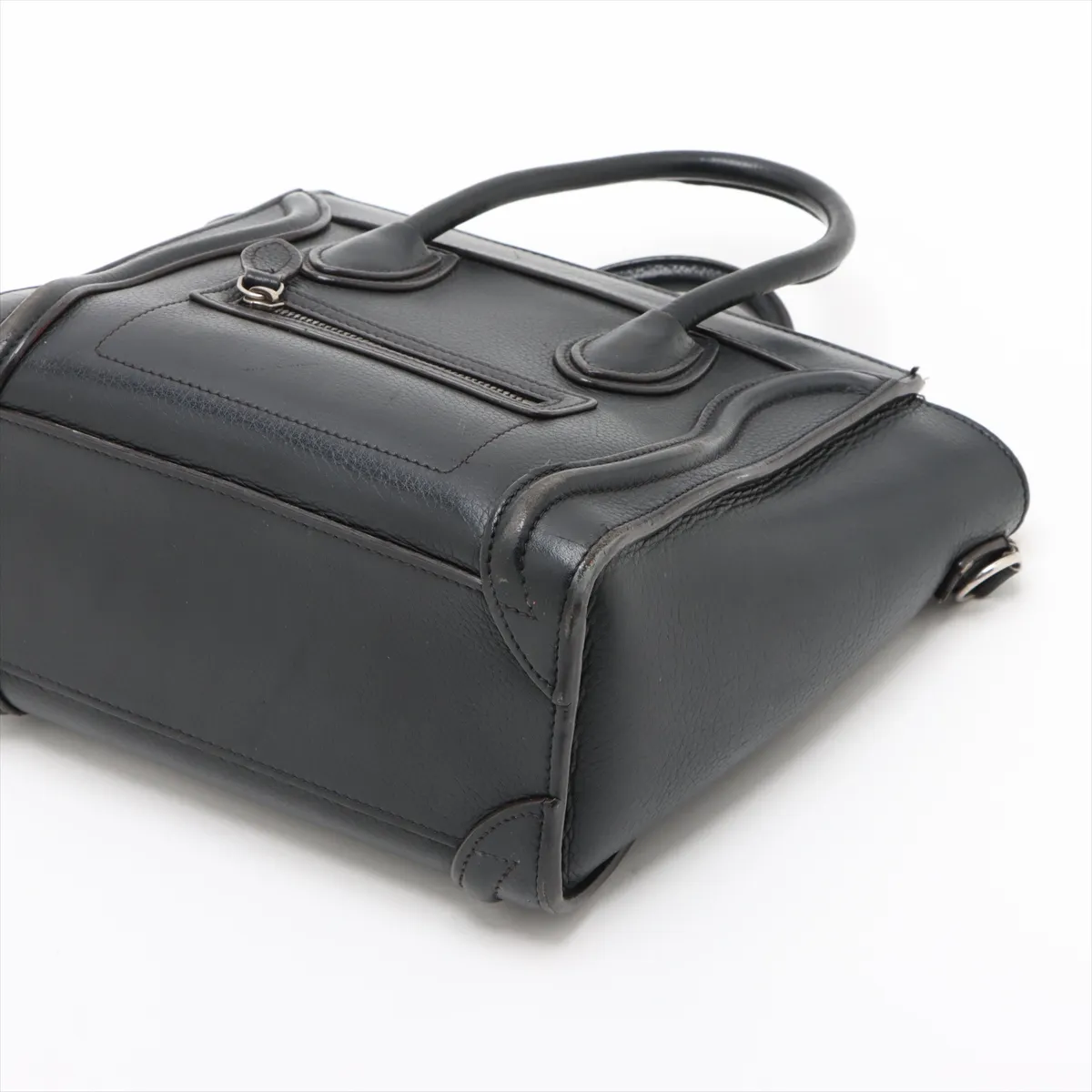 Luggage Nano Shopper Leather 2-Way Handbag, Black — view 3