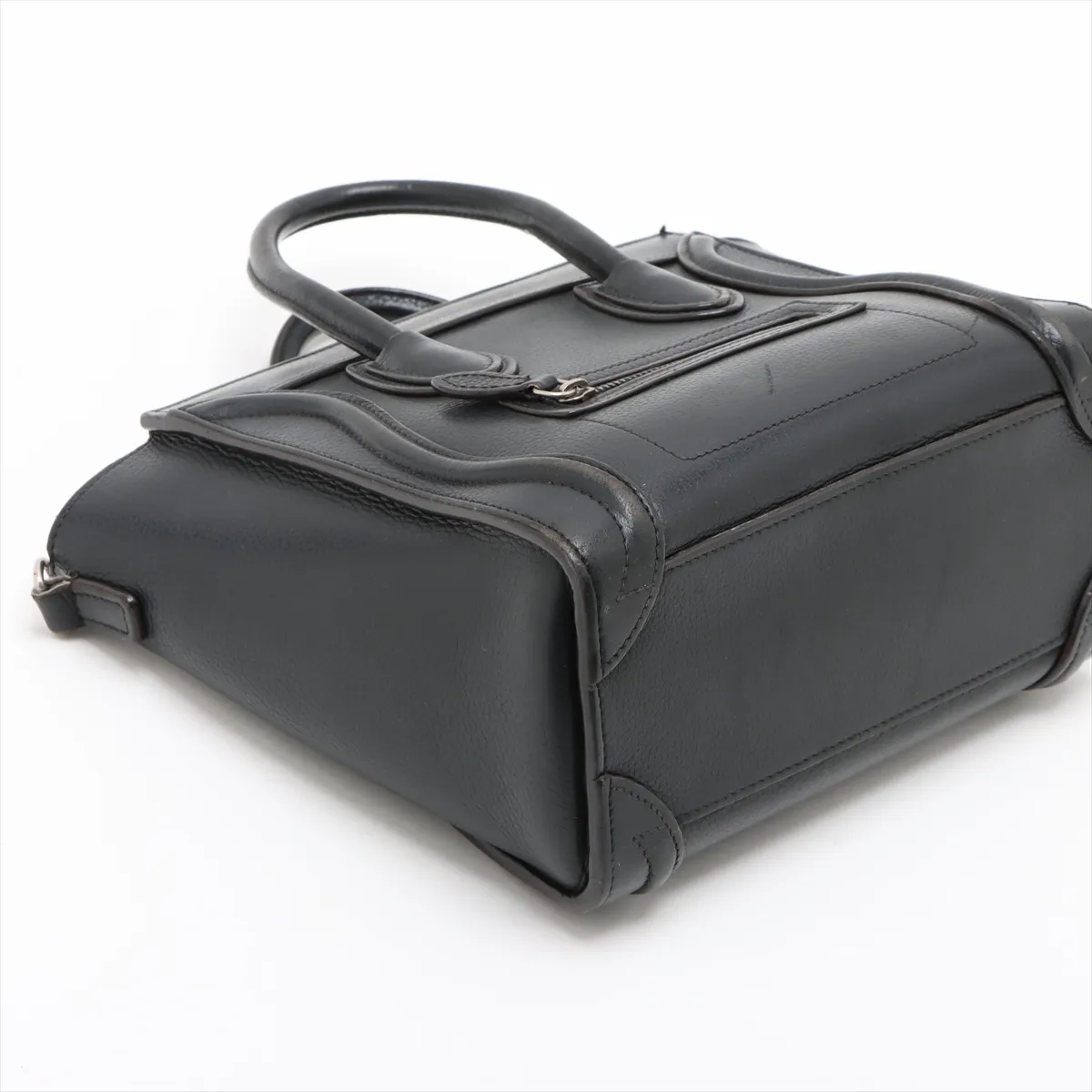 Luggage Nano Shopper Leather 2-Way Handbag, Black — view 4