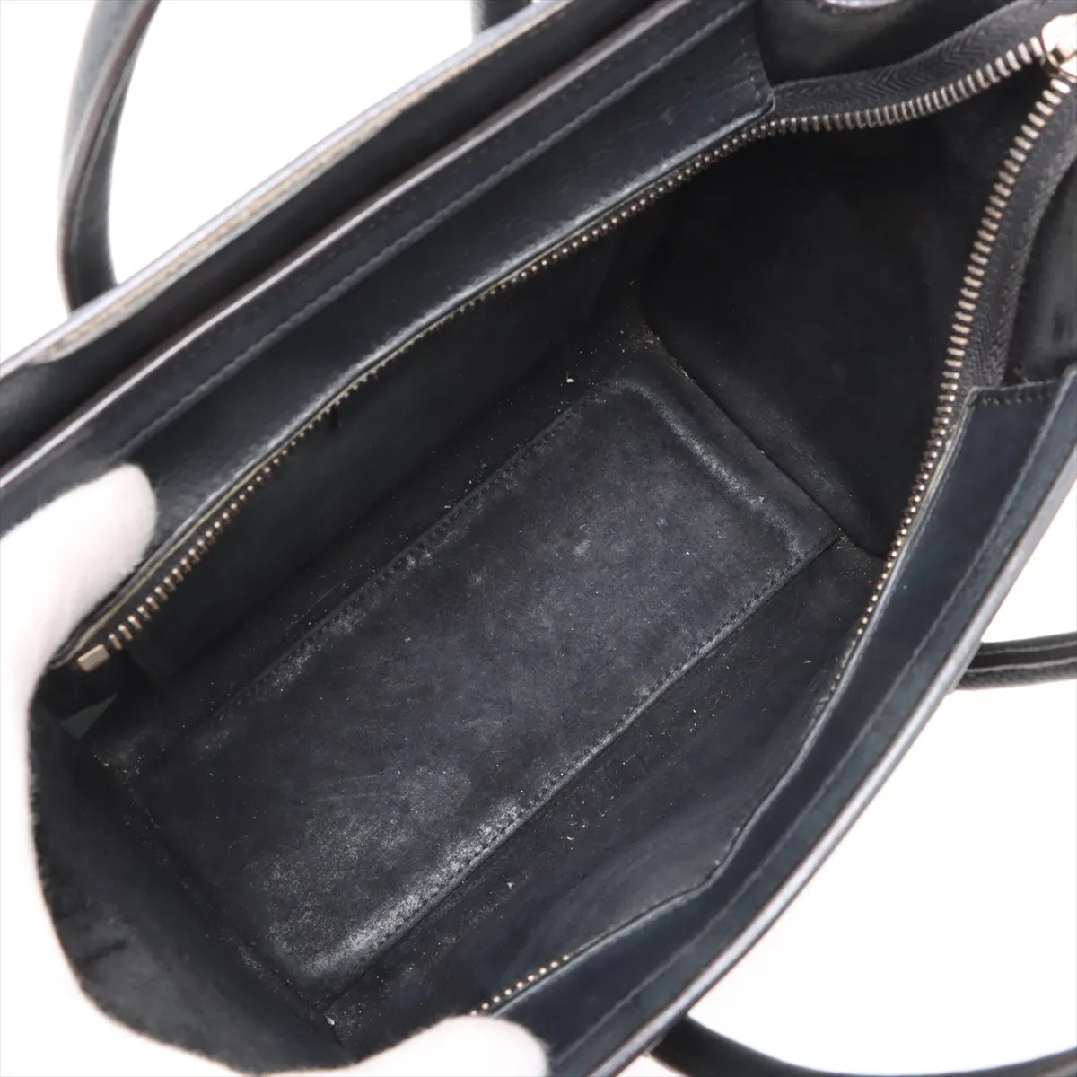 Luggage Nano Shopper Leather 2-Way Handbag, Black — view 8