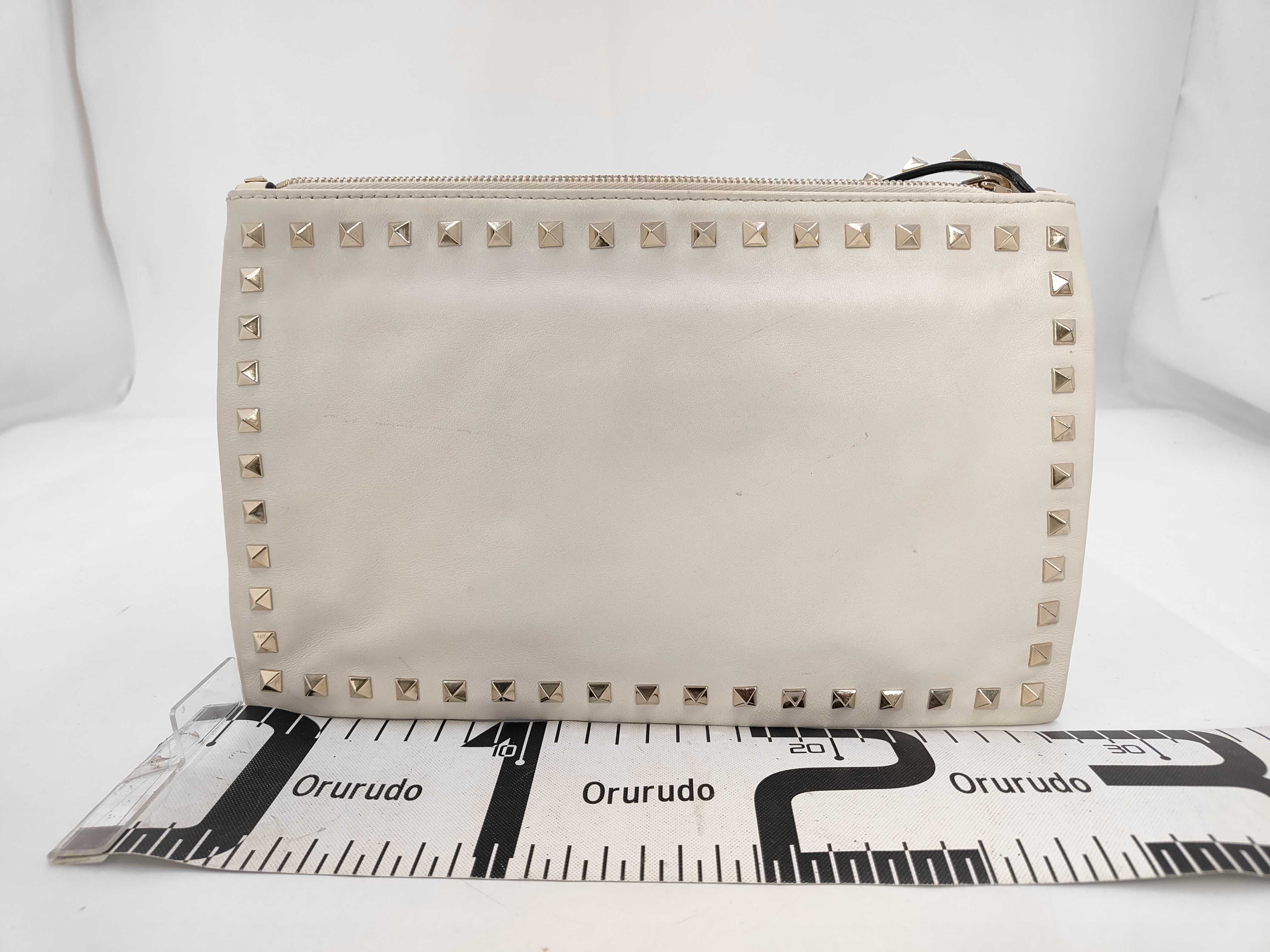 BAG LEATHER CLUTCH STUDS WRISTLET Clutch Bag — view 2