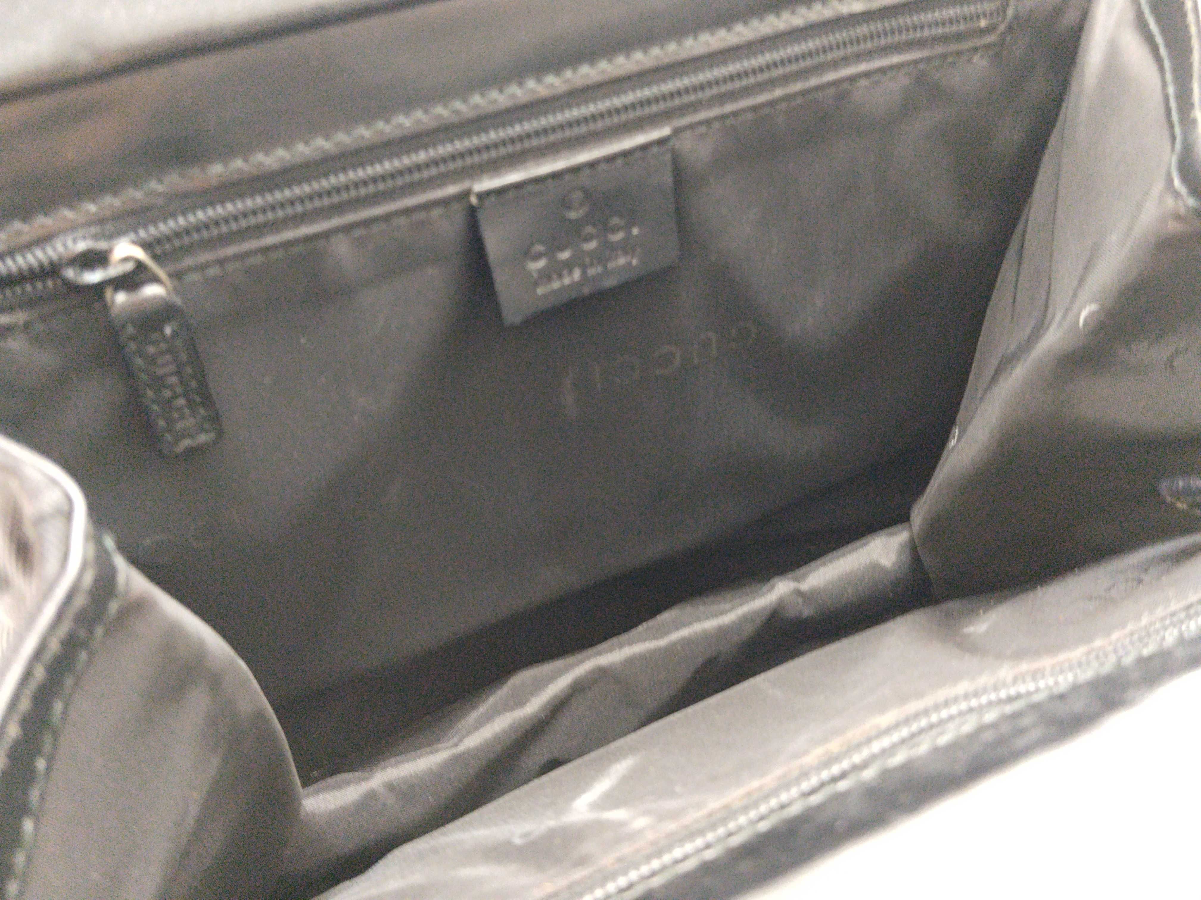 handbag 001.3219 Nylon Leather Black Silver Hardware Shoulder Bag — view 11