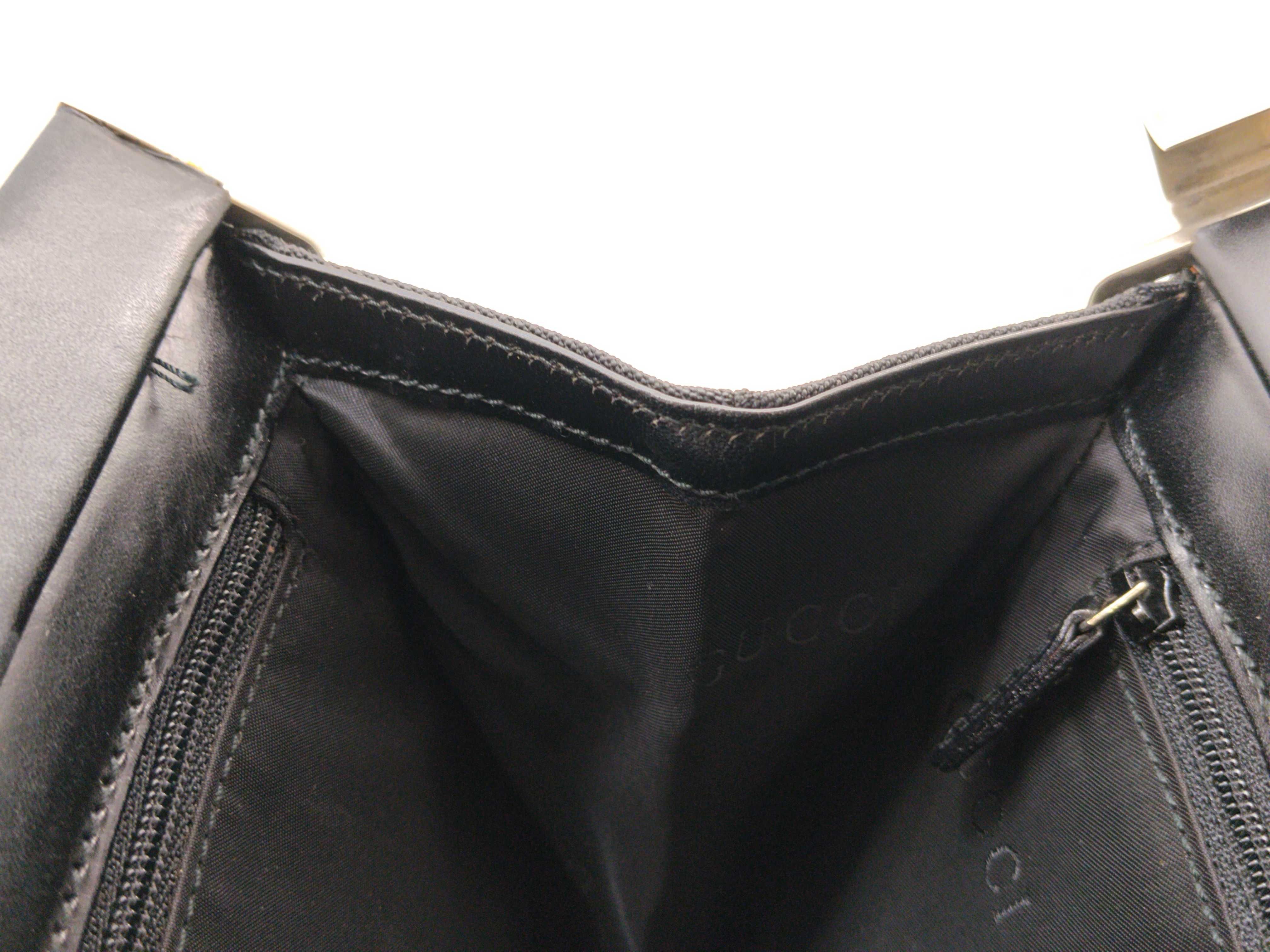 handbag 001.3219 Nylon Leather Black Silver Hardware Shoulder Bag — view 12
