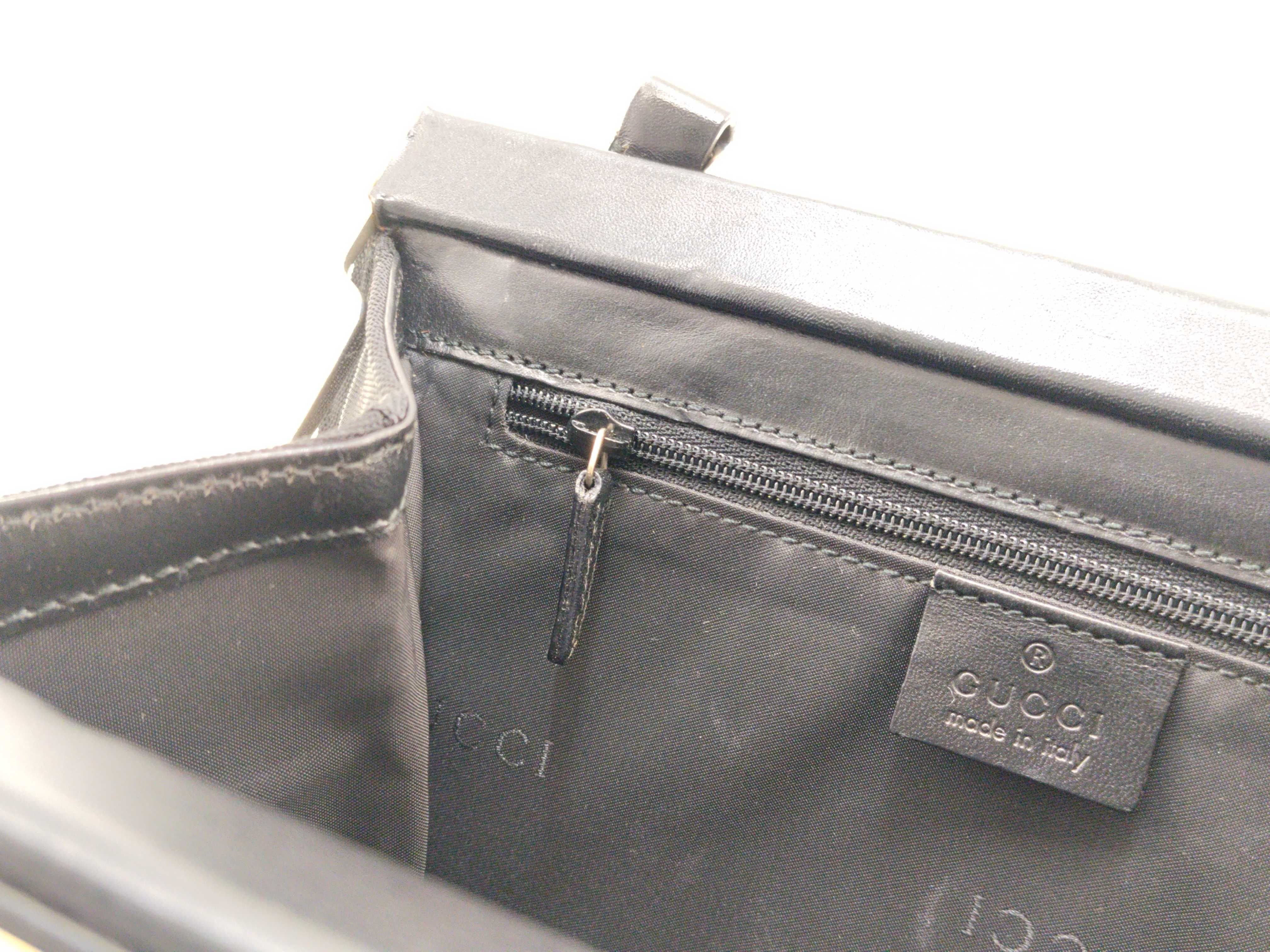 handbag 001.3219 Nylon Leather Black Silver Hardware Shoulder Bag — view 14