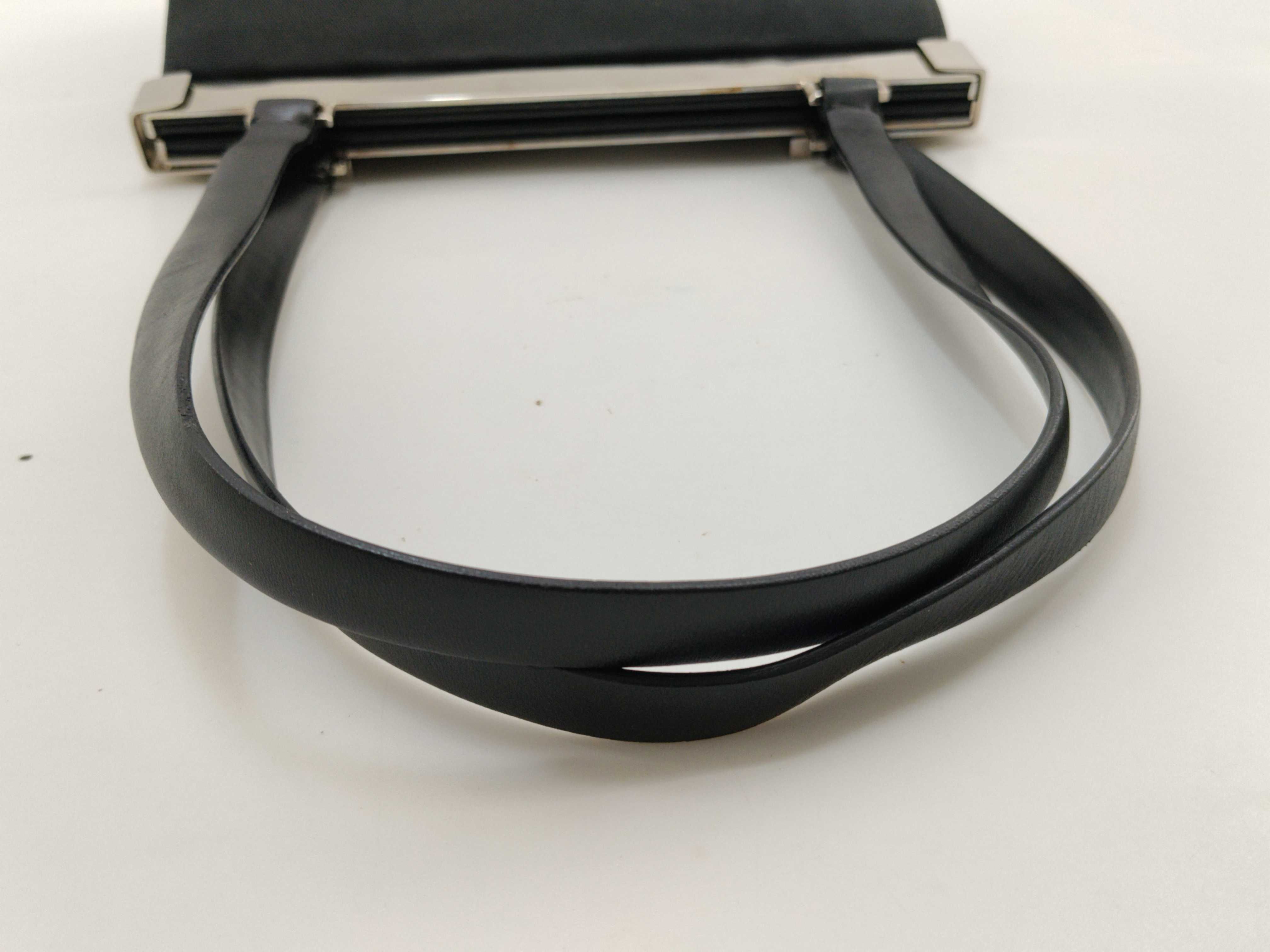 handbag 001.3219 Nylon Leather Black Silver Hardware Shoulder Bag — view 7
