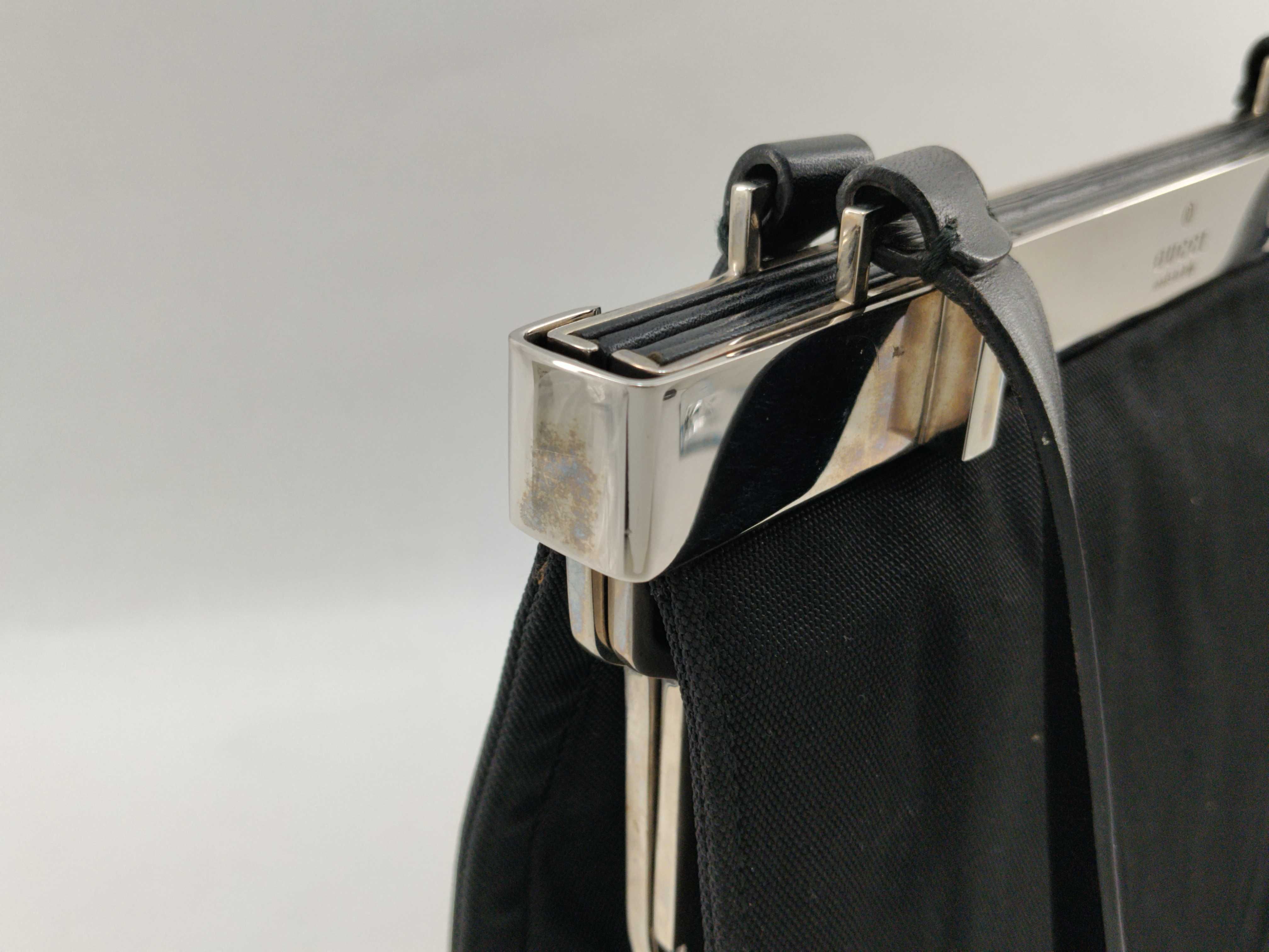 handbag 001.3219 Nylon Leather Black Silver Hardware Shoulder Bag — view 9