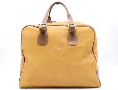 Leather Amazona Boston Bag, Brown, Gold Hardware