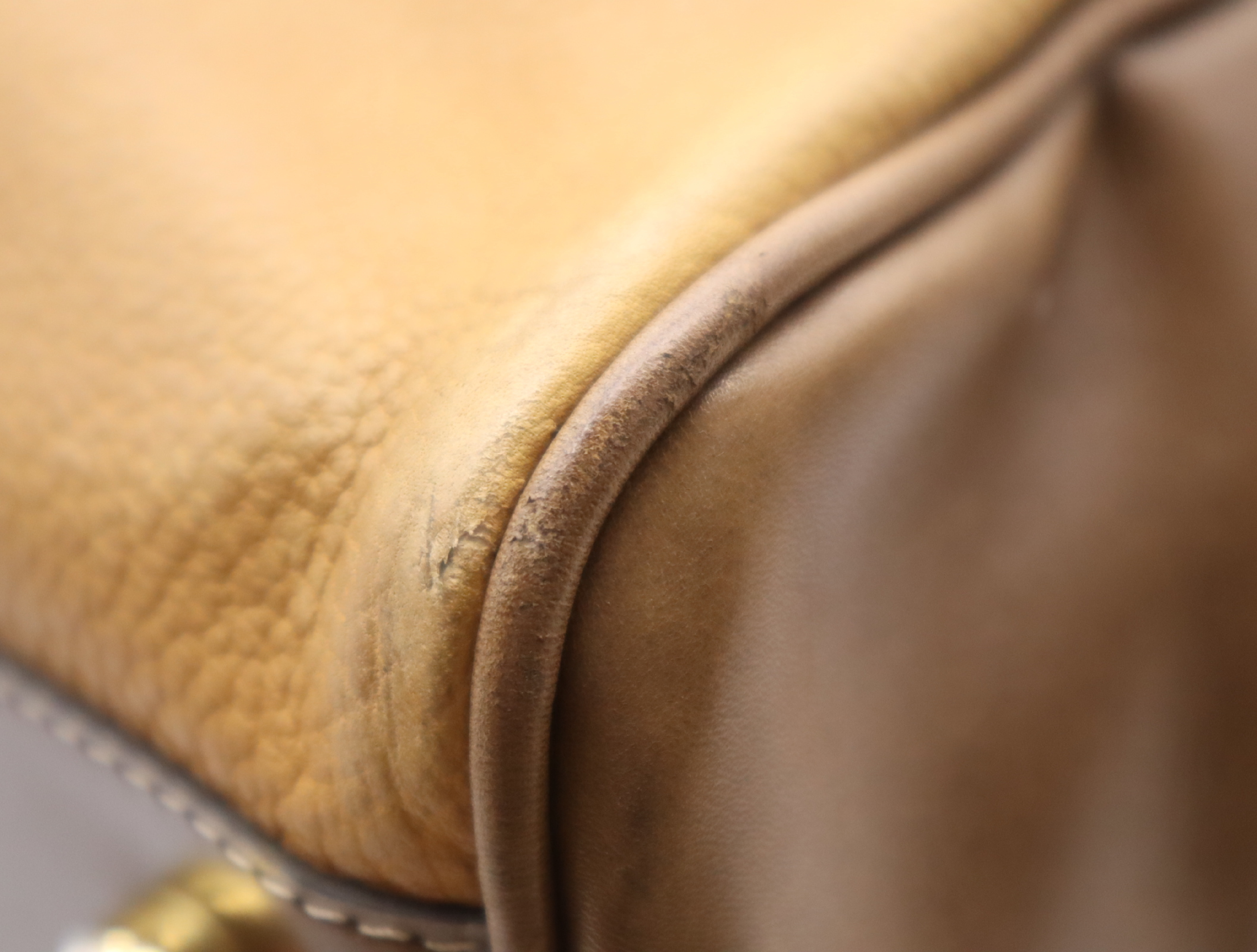 Leather Amazona Boston Bag, Brown, Gold Hardware — view 7