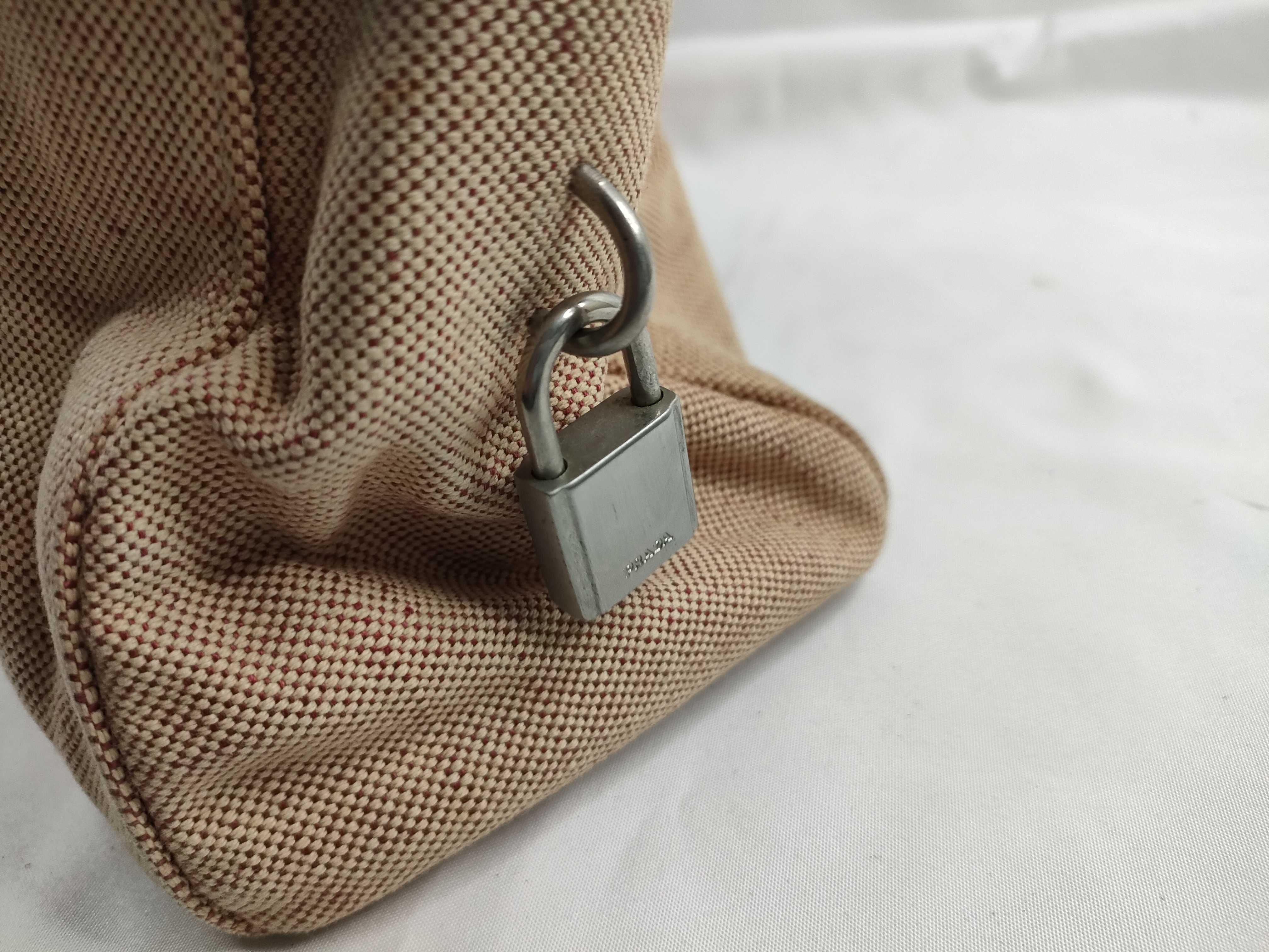 Sport Prada Canvas Tote Bag 113 with Padlock, Clochette, and 2 Keys — view 6