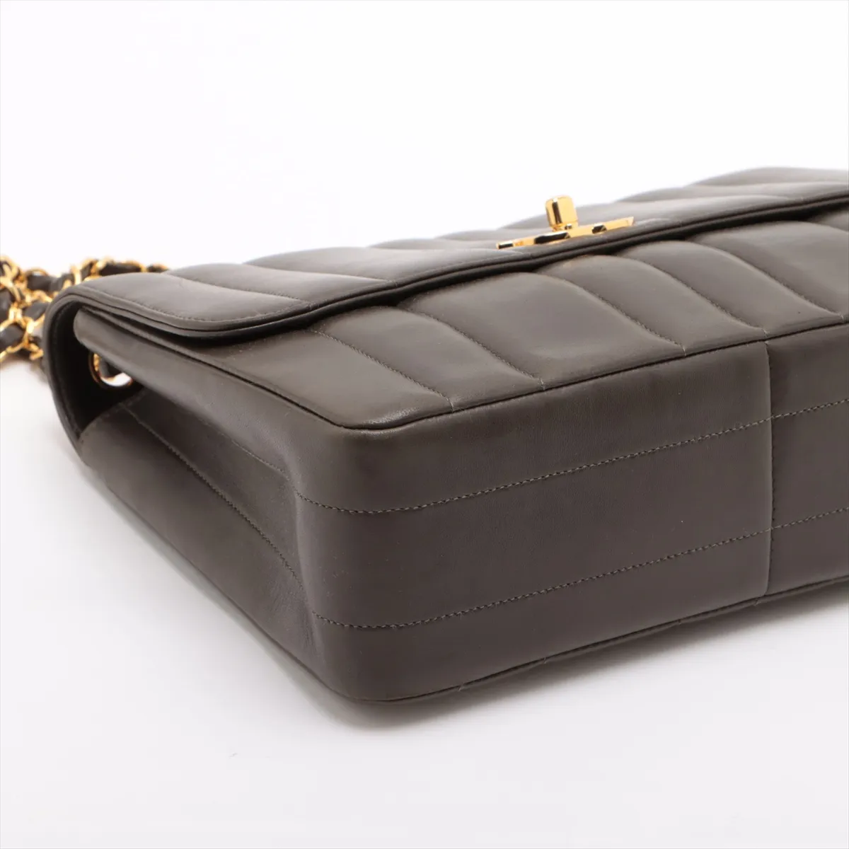 Mademoiselle Lambskin Single Flap Double Chain Bag Khaki Gold Hardware 3592226 3rd Series — view 4