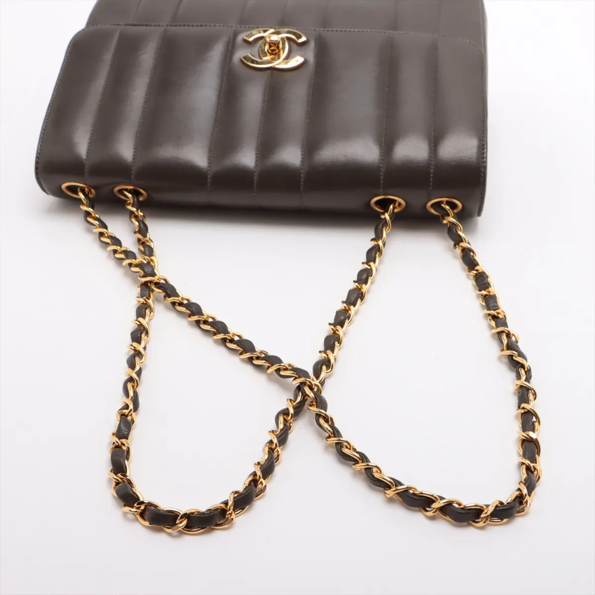 Mademoiselle Lambskin Single Flap Double Chain Bag Khaki Gold Hardware 3592226 3rd Series — view 5