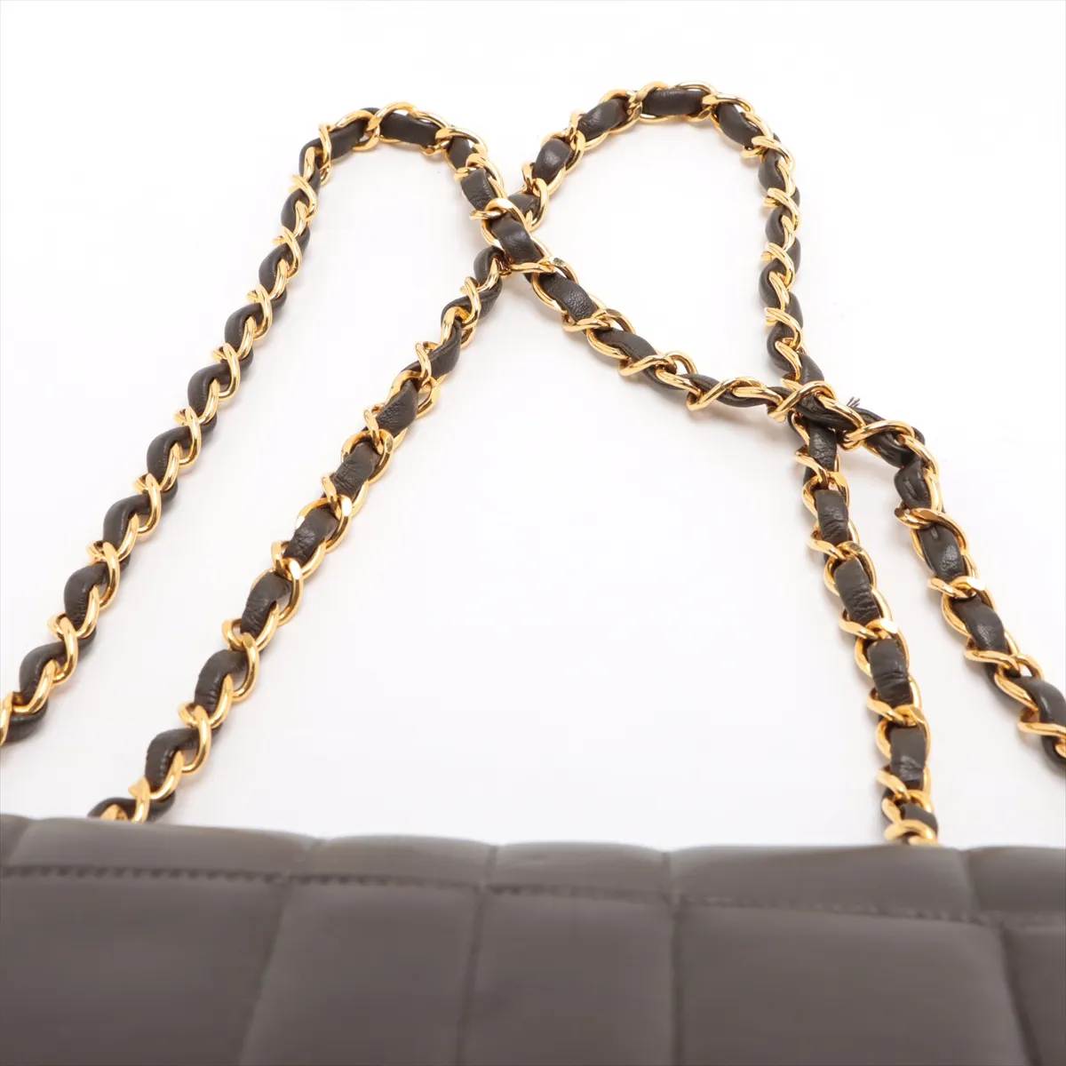 Mademoiselle Lambskin Single Flap Double Chain Bag Khaki Gold Hardware 3592226 3rd Series — view 6