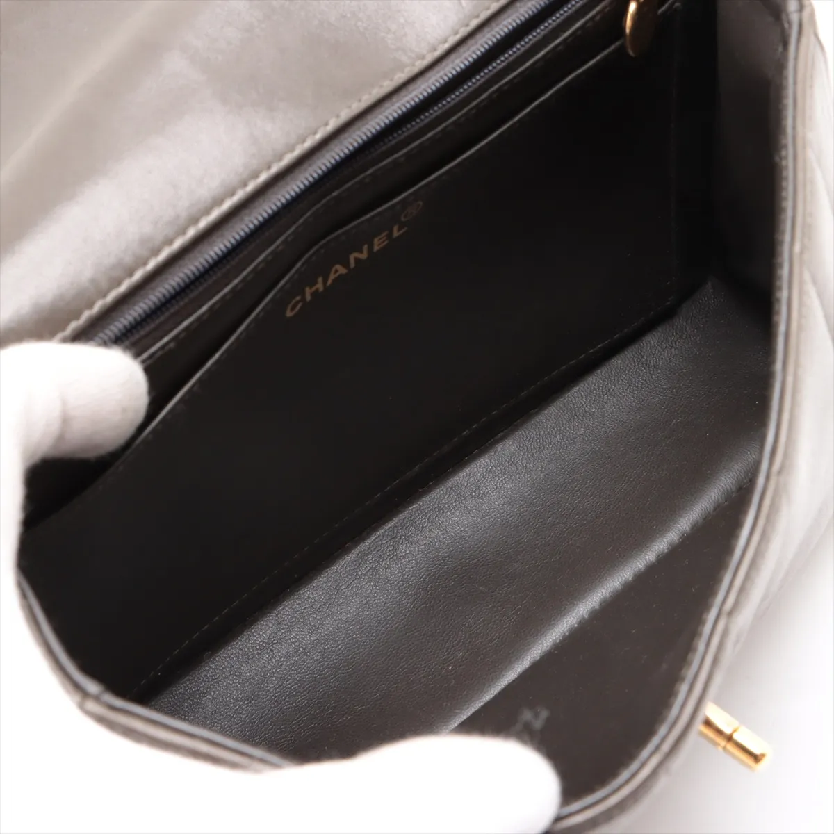 Mademoiselle Lambskin Single Flap Double Chain Bag Khaki Gold Hardware 3592226 3rd Series — view 7