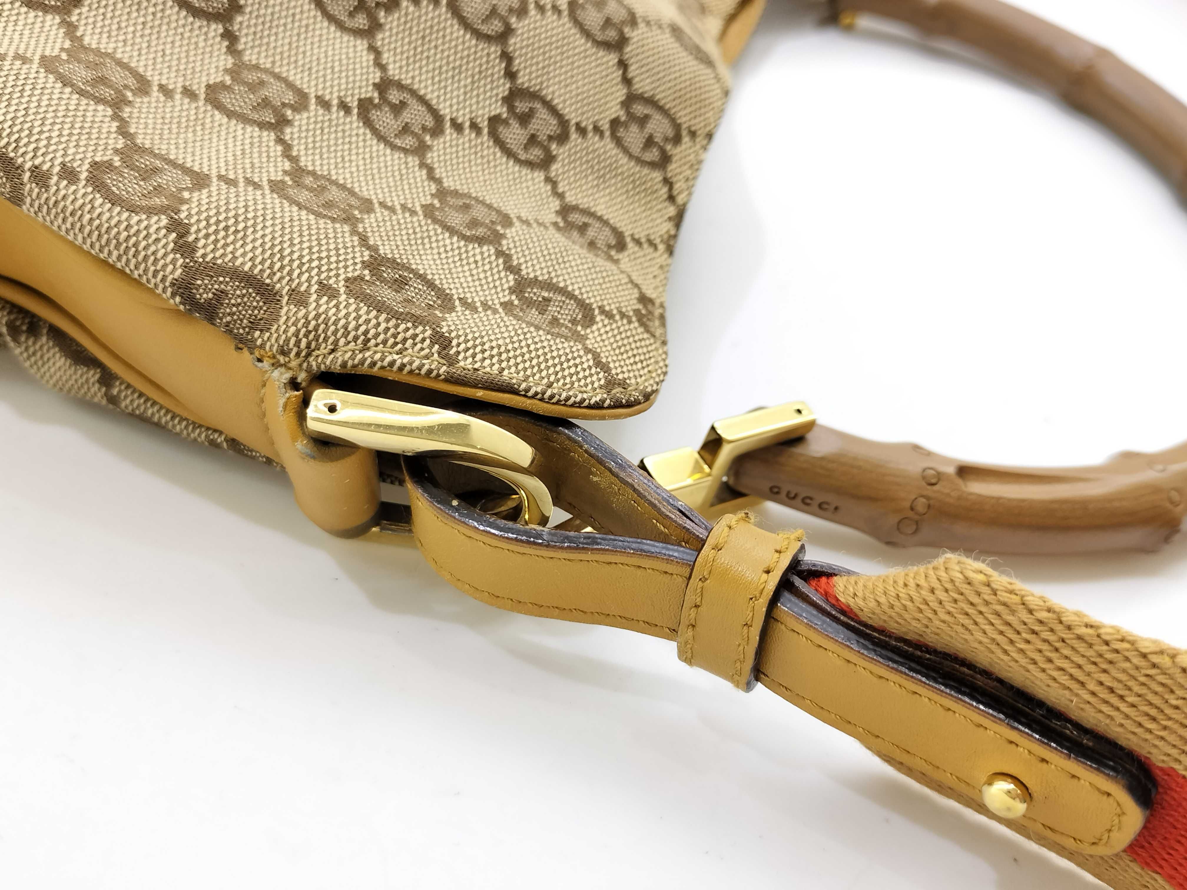 Bamboo GG Canvas 2WAY Handbag Bamboo Camel Strap Bag — view 6